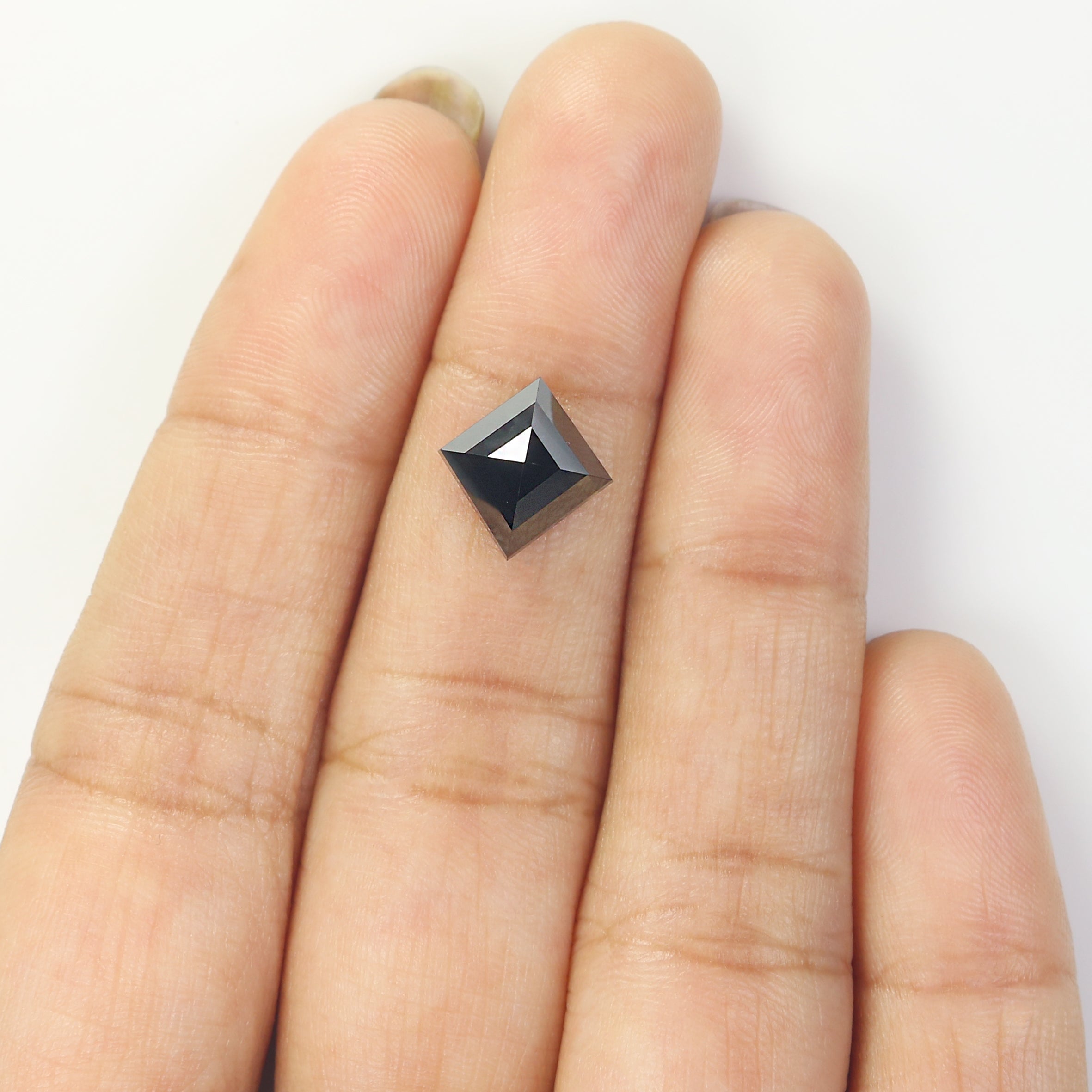 3.07 Ct IGI CERTIFIED Natural Loose Princess Cut Diamond Fancy Black Color Diamond 7.50 MM Natural Loose Diamond Kite Shape Diamond QL8662