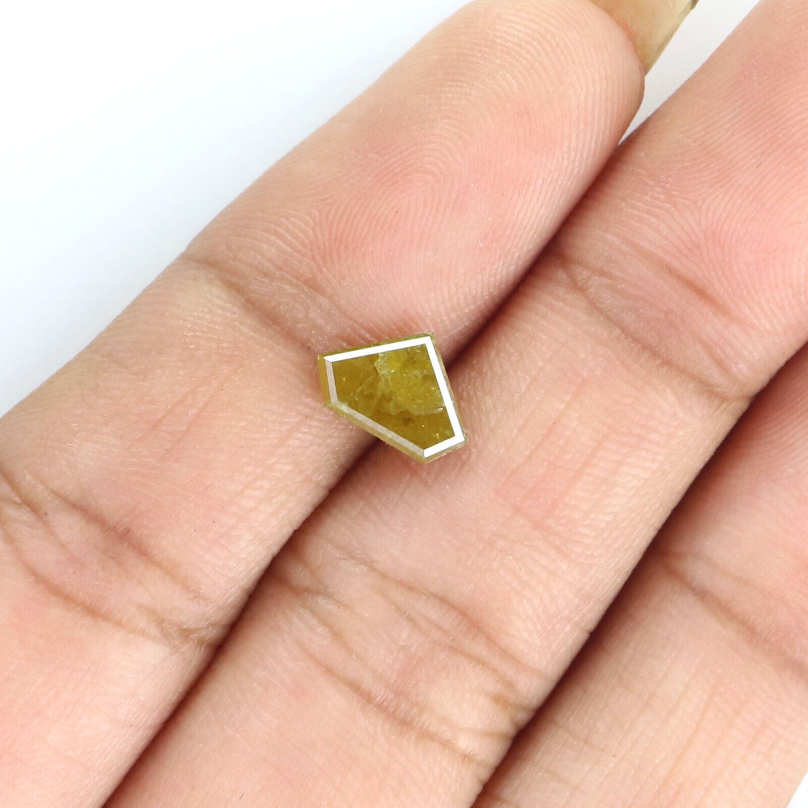 0.99 CT Natural Loose Shield Shape Diamond Yellow Color Shield Cut Diamond 5.75 MM Natural Loose Yellow Color Shield Rose Cut Diamond LQ9959