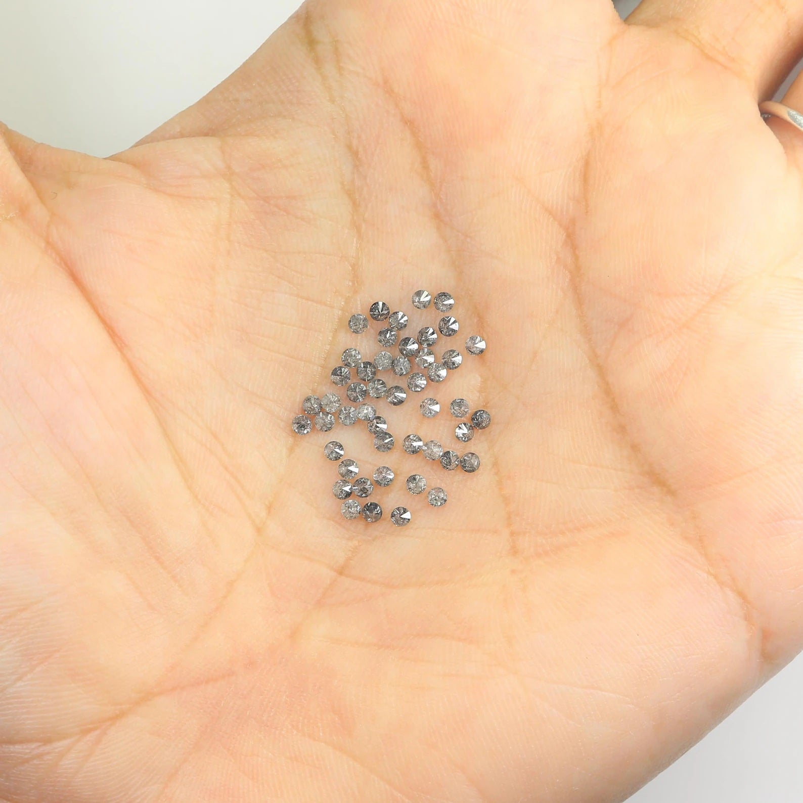 1.15 CT Natural Loose Round Shape Diamond Salt And Pepper Round Diamond 1.70 MM Natural Black Grey Color Round Brilliant Cut Diamond NQ706