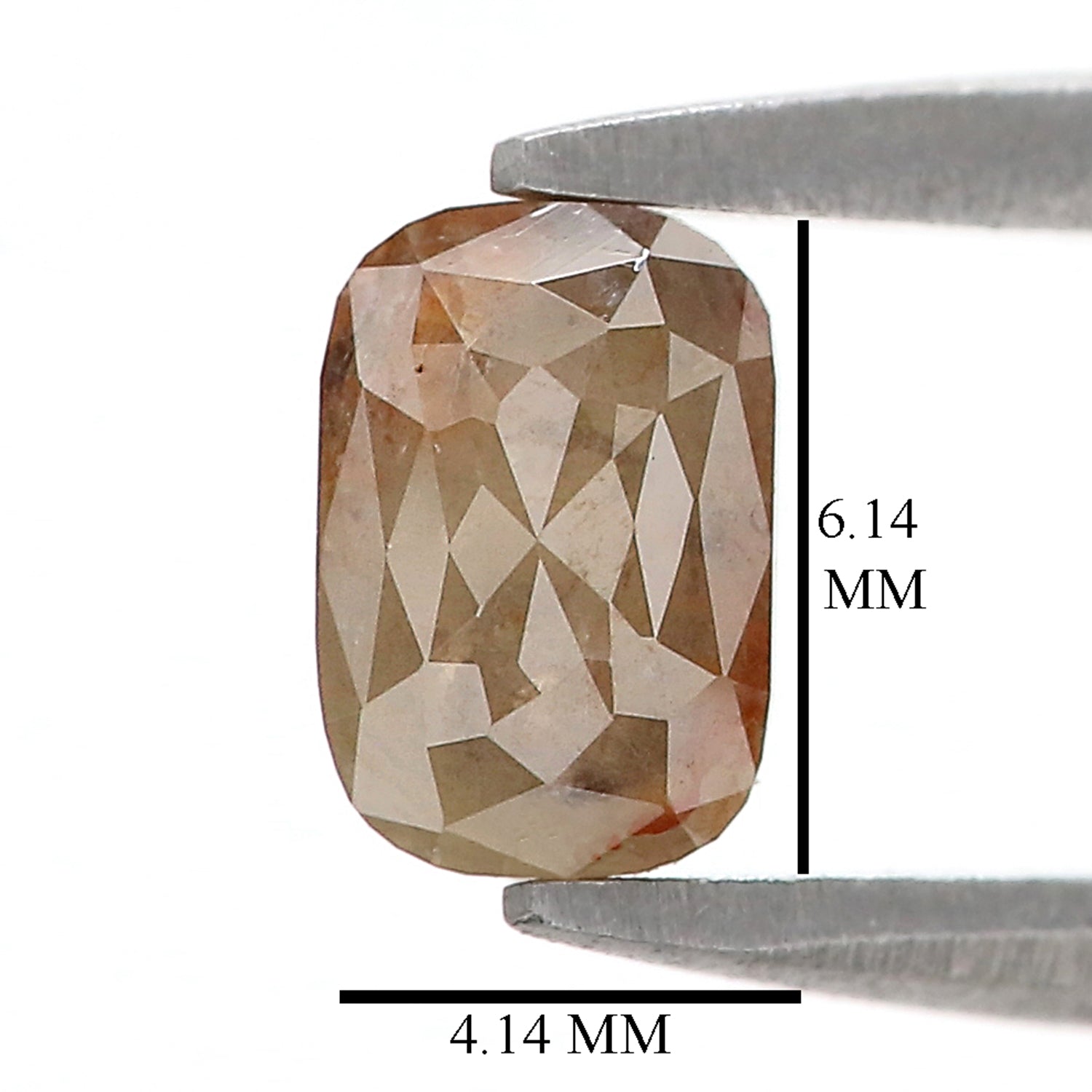 Natural Cushion Diamond 0.80 CT Loose Rose Cut Brown Stone 6.15 MM Rustic Diamond For Custom Engagement Ring L3625