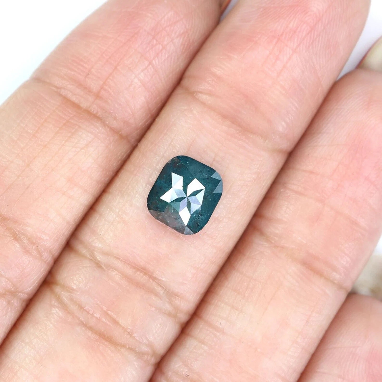 1.40 CT Natural Loose Cushion Shape Diamond Blue Color Cushion Diamond 7.60 MM Natural Loose Diamond Cushion Shape Rose Cut Diamond NQ9729