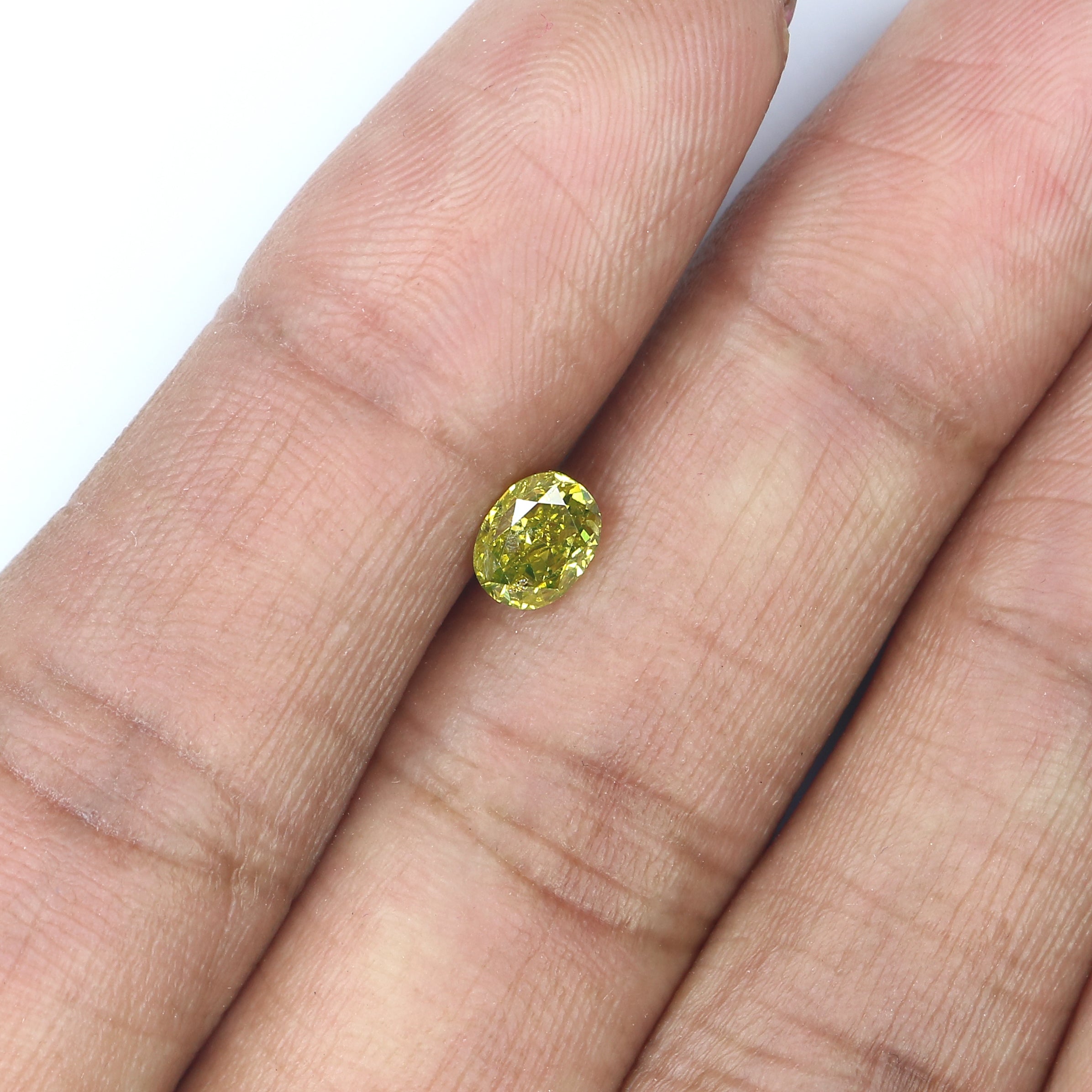 0.73 CT Natural Loose Oval Shape Diamond Yellow Color Oval Shape Diamond 5.70 MM Natural Loose Green Color Oval Brilliant Cut Diamond QL6455