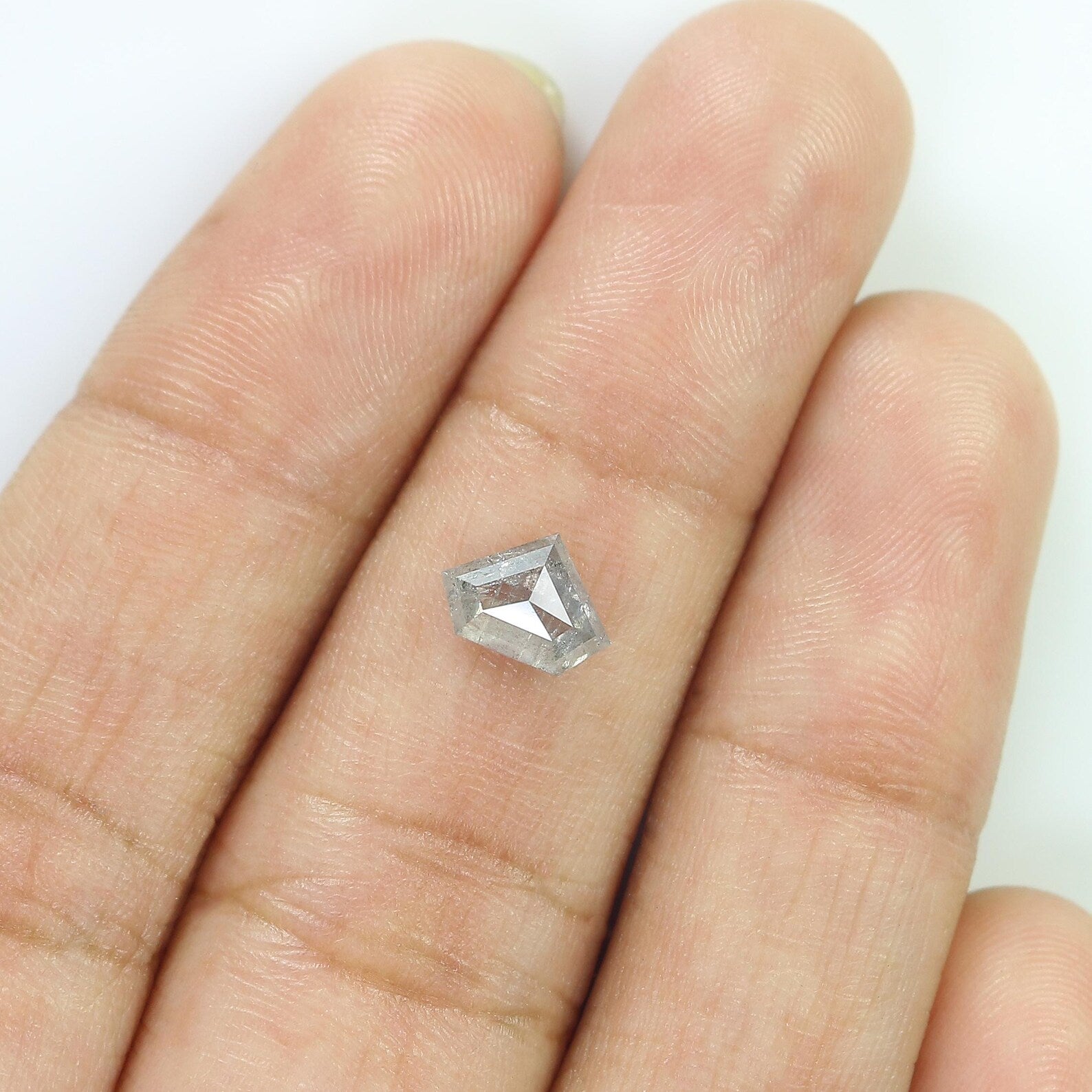 0.86 CT Natural Loose Shield Shape Diamond Salt And Pepper Shield Cut Diamond 5.55 MM Natural Diamond Shield Rose Cut Diamond QN962