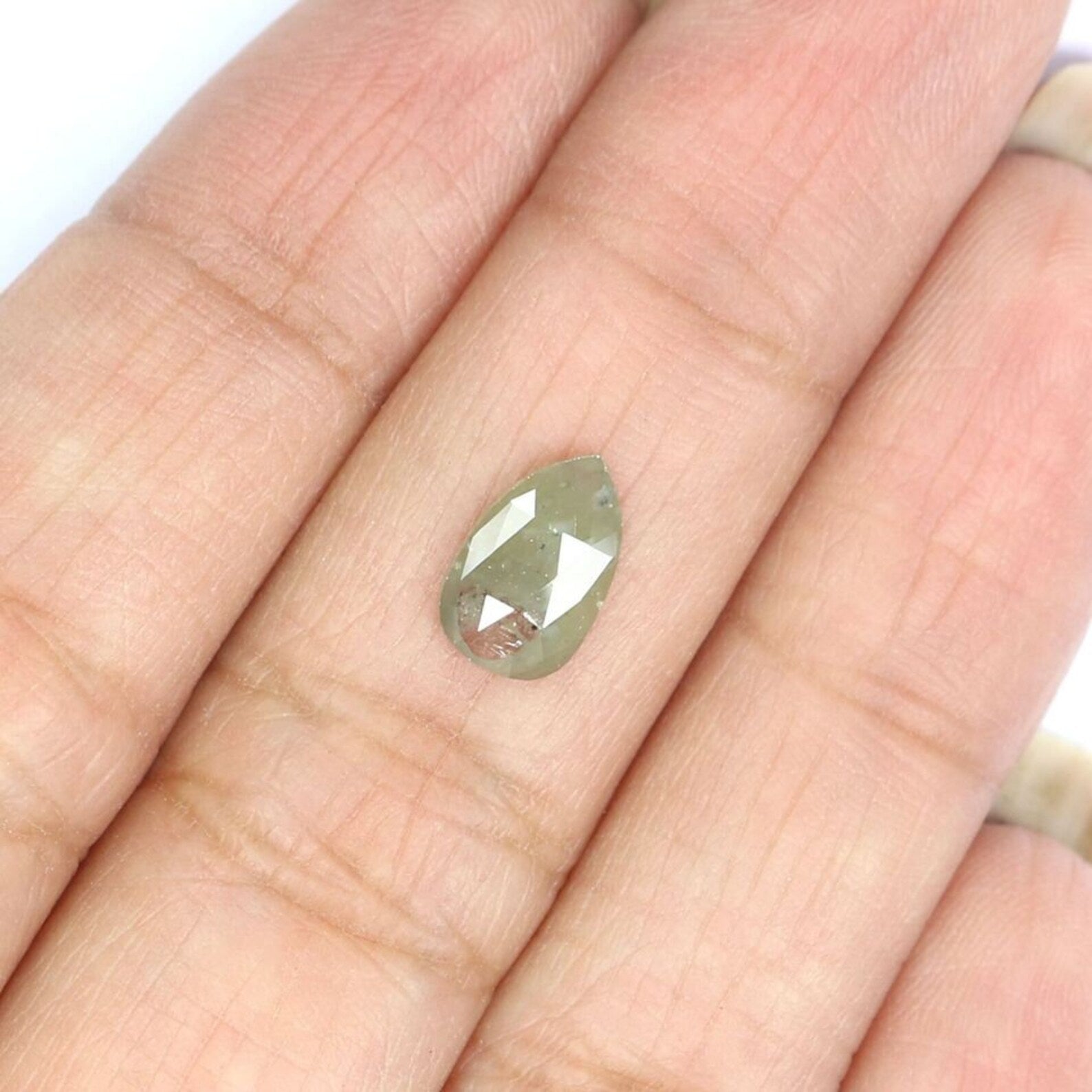 0.80 CT Natural Loose Pear Cut Diamond Grey Color Pear Diamond 8.80 MM Natural Loose Diamond Grey Color Pear Rose Cut Shape Diamond QN8415
