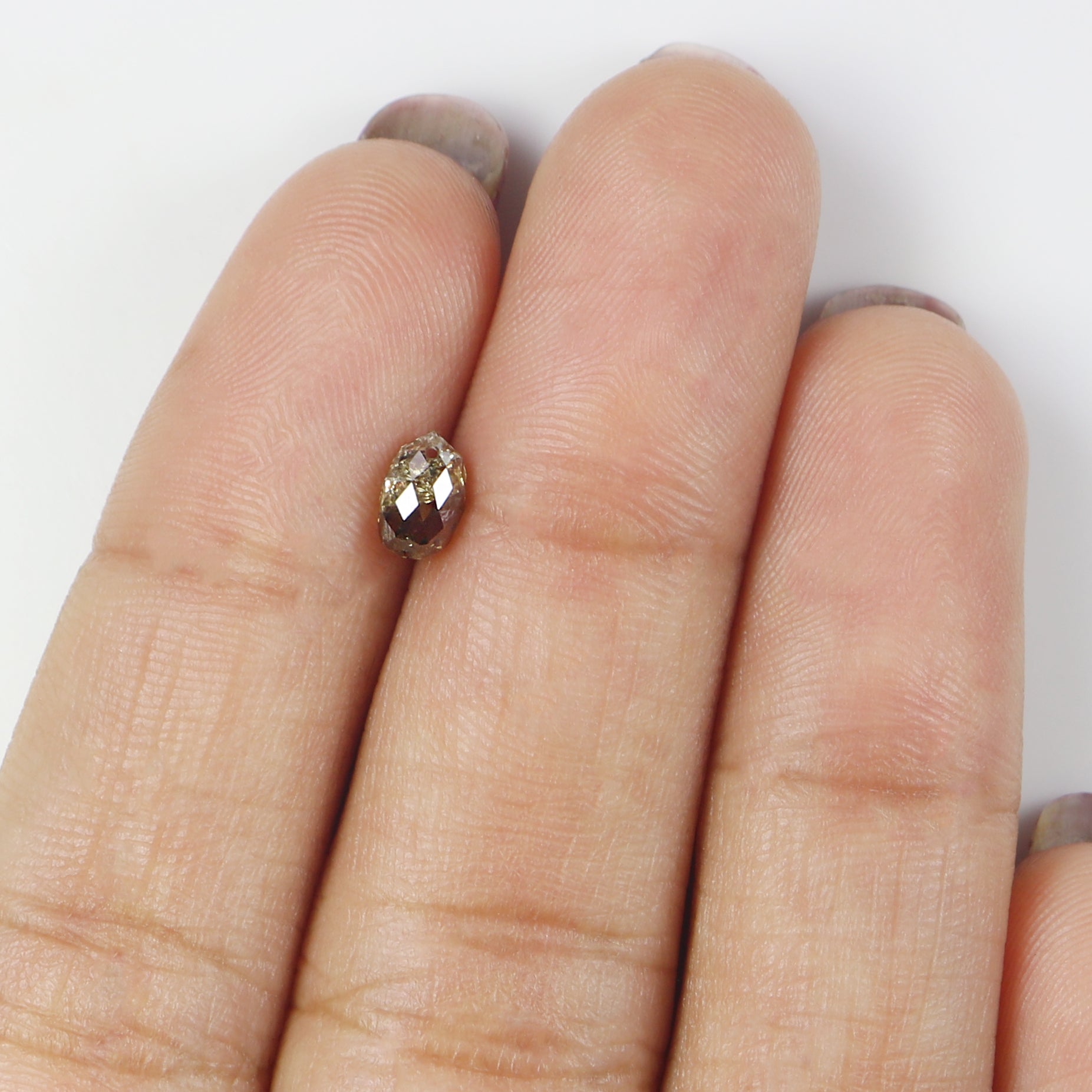 0.75 Ct Natural Loose Briolette Shape Diamond Brown Color Drop Diamond 5.75 MM Natural Loose Brown Color Briolette Rose Cut Diamond LQ9834