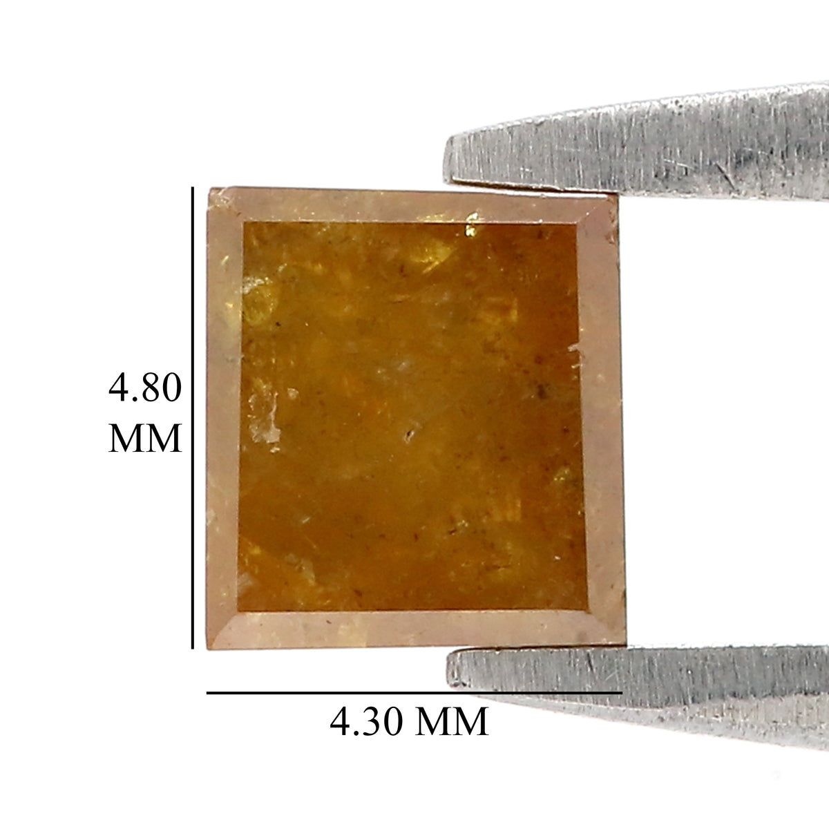 Natural Square Cut Yellow Color Diamond 0.61 CT Loose Rose Cut Yellow Color Stone 4.80 MM Rustic Diamond For Custom Engagement Ring L3692