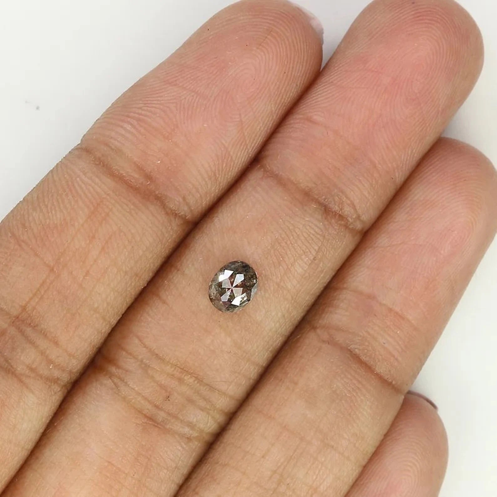 0.44 CT Natural Loose Oval Shape Diamond Salt And Pepper Oval Cut Diamond 5.30 MM Natural Loose Diamond Oval Shape Rose Cut Diamond NQ1444