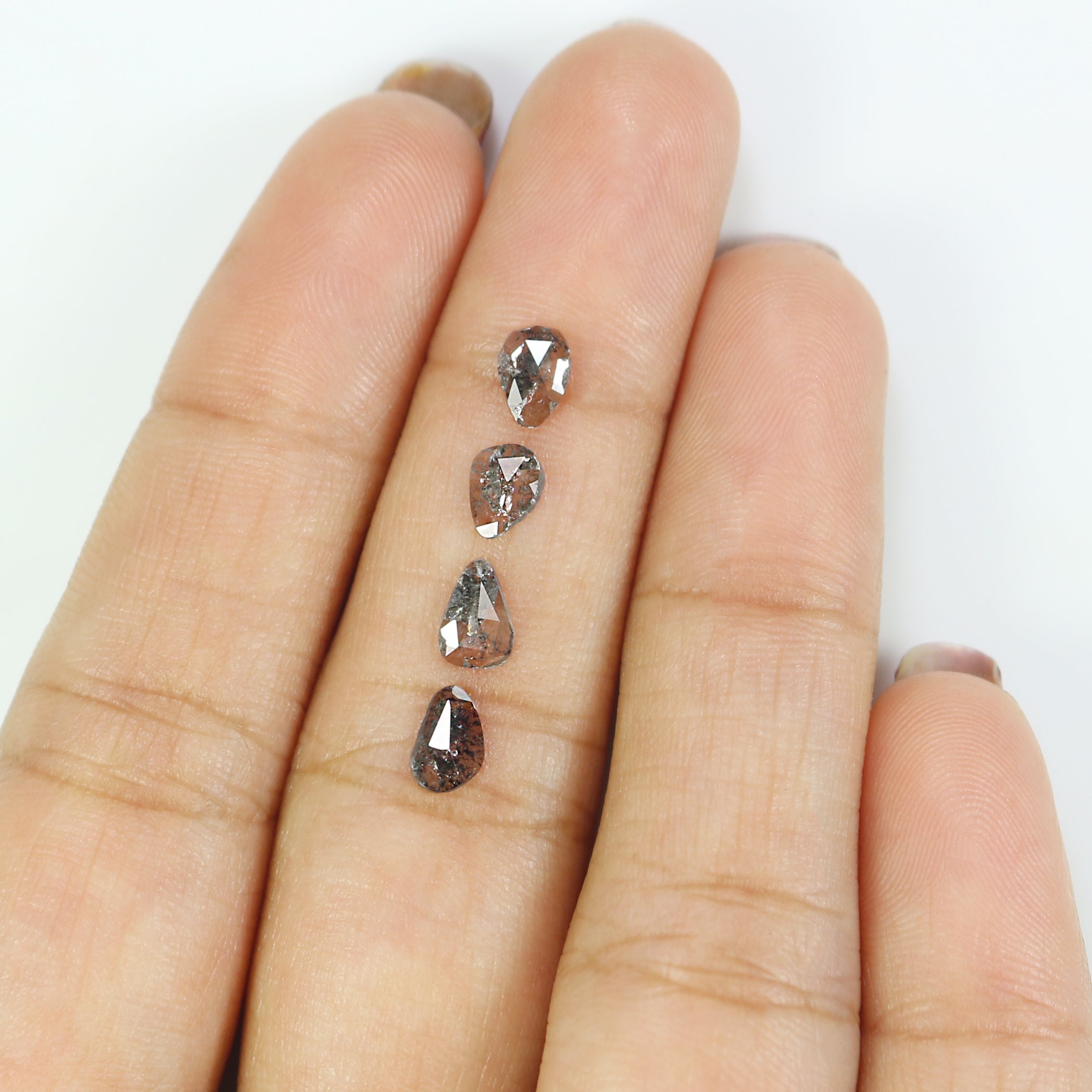 0.95 CT Natural Loose Slice Cut Diamond Salt And Pepper Slice Cut Diamond 5.40 MM Natural Loose Slice Cut Black Grey Color Diamond NQ1636