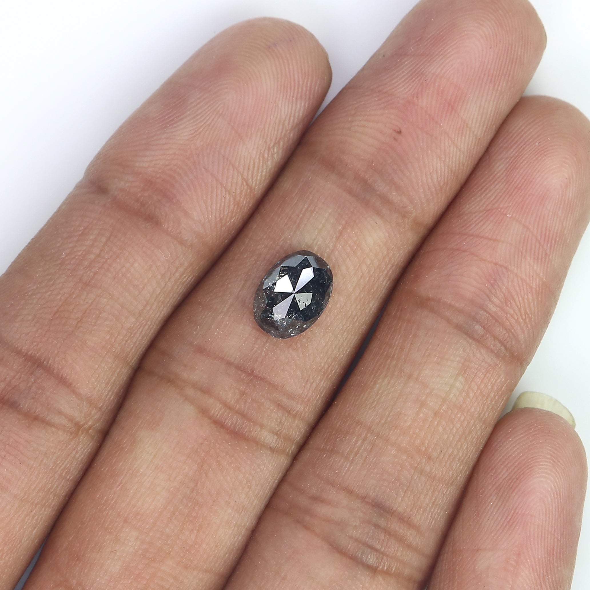 1.39 Ct Natural Loose Oval Shape Diamond Salt And Pepper Oval Cut Diamond 8.25 MM Natural Loose Diamond Oval Shape Rose Cut Diamond QL3100