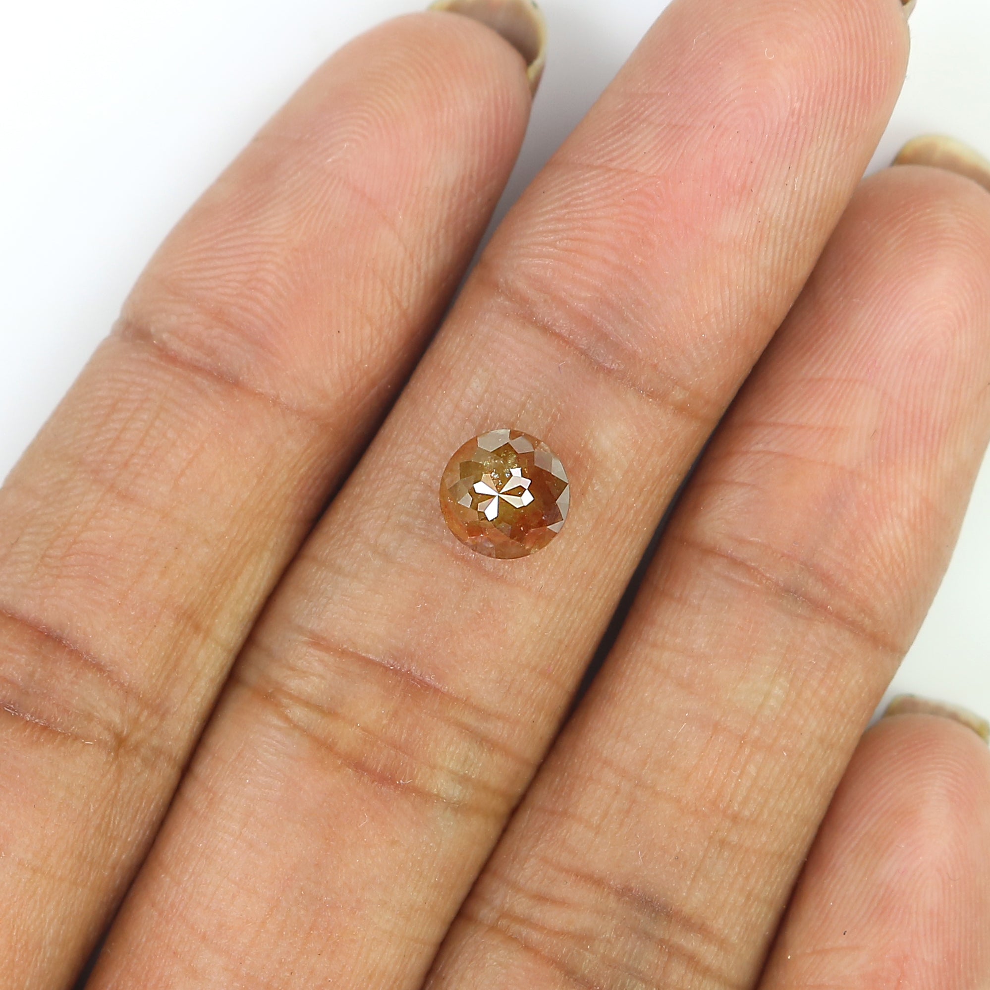 1.57 CT Natural Loose Round Rose Cut Diamond Brown Color Round Shape Diamond 6.60 MM Natural Yellow Color Round Rose Cut Diamond LQ8896