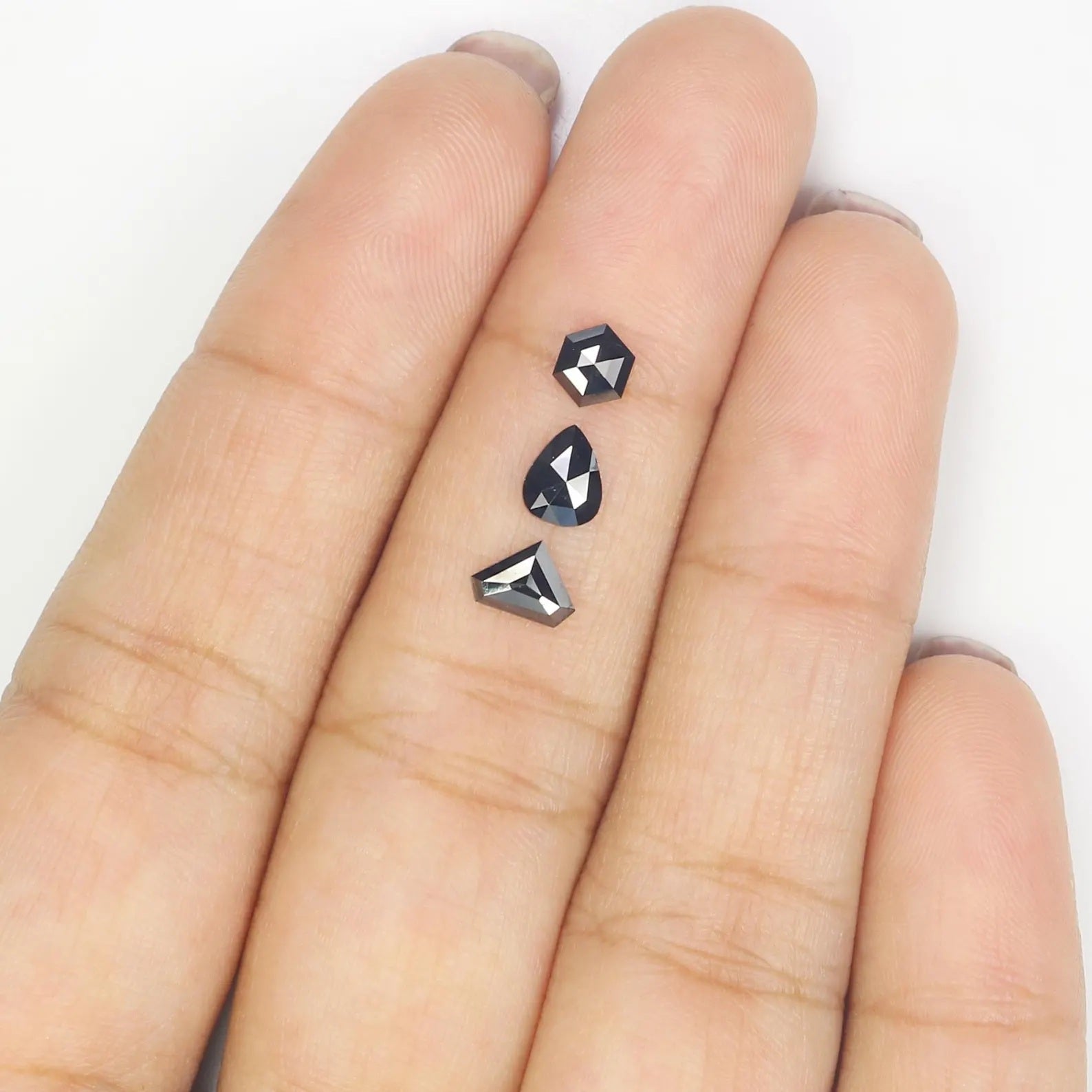 0.84 CT Natural Loose Mix Shape Diamond Black Color Mix Shape Diamond 5.60 MM Natural Loose Diamond Black Mix Shape Rose Cut Diamond NQ2241
