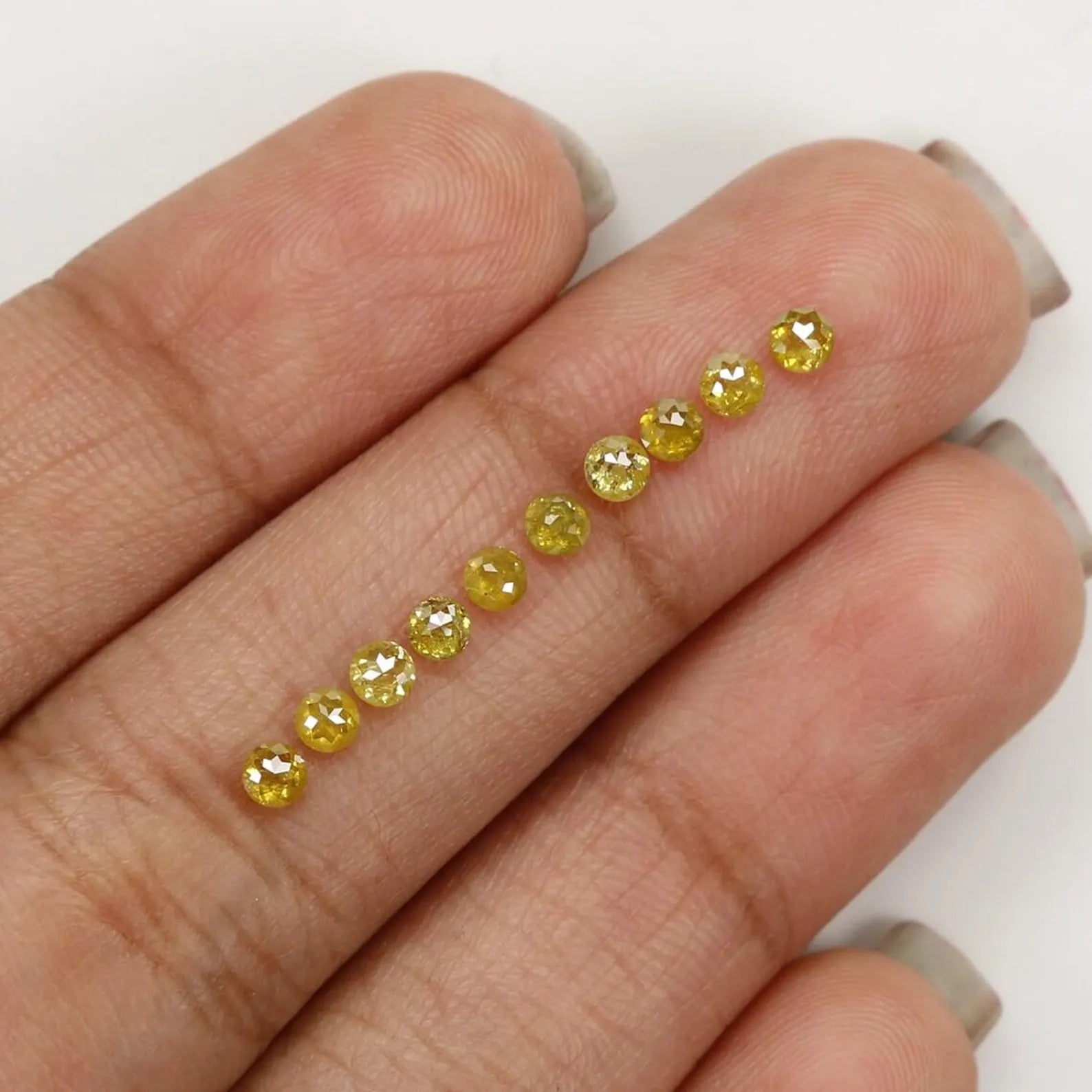 0.94 CT Natural Loose Round Shape Diamond Yellow Color Round Cut Diamond 2.50 MM Natural Diamond Yellow Color Round Rose Cut Diamond NQ393
