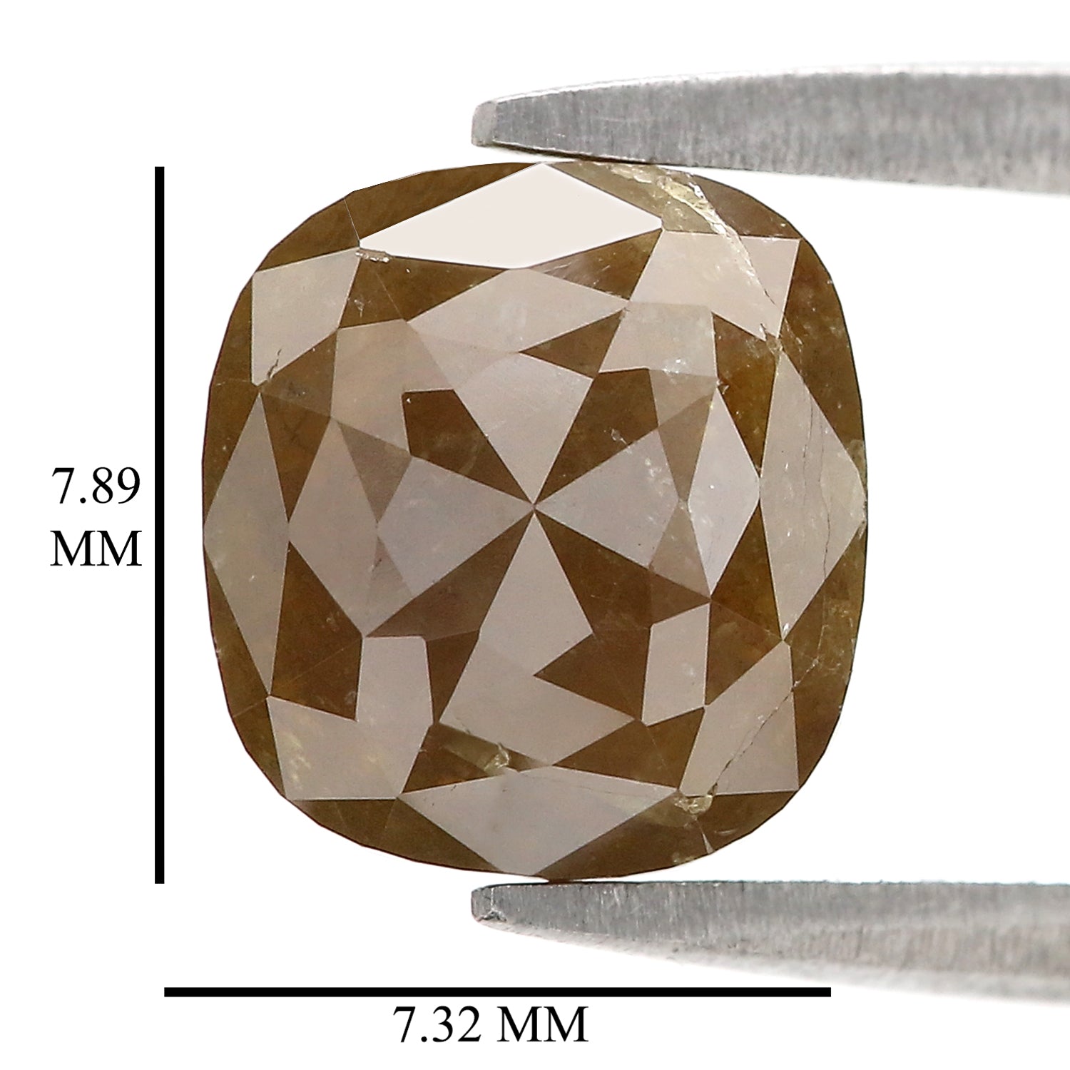 Natural Cushion Brown Color Diamond 2.20 CT Loose Cushion Rose Cut Brown Color Stone 7.90 MM Rustic Diamond For Custom Engagement Ring L3647