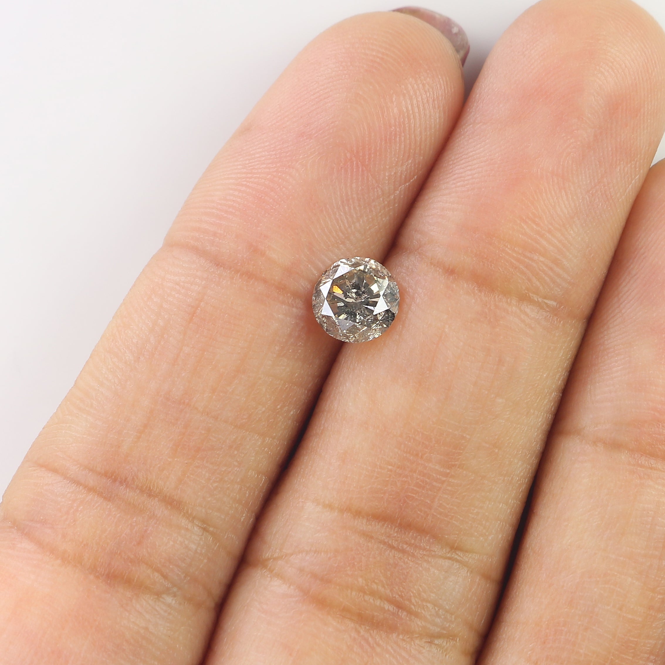 0.87 CT Natural Loose Round Shape Diamond Brown Color Round Cut Diamond 5.75 MM Natural Salt And Pepper Round Brilliant Cut Diamond LQ9364