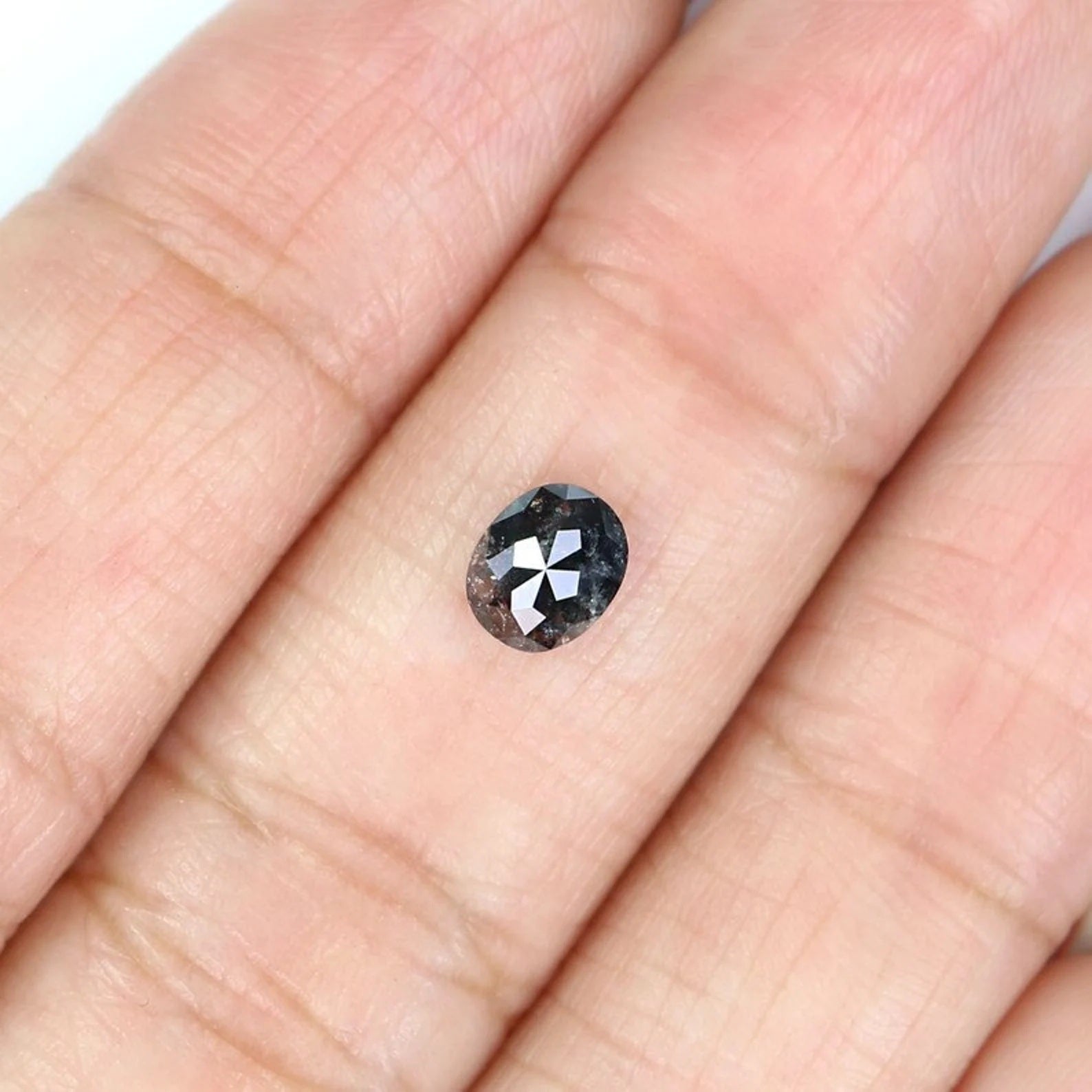 0.60 CT Natural Loose Oval Shape Diamond Salt And Pepper Oval Cut Diamond 5.60 MM Natural Loose Diamond Oval Shape Rose Cut Diamond NQ2053