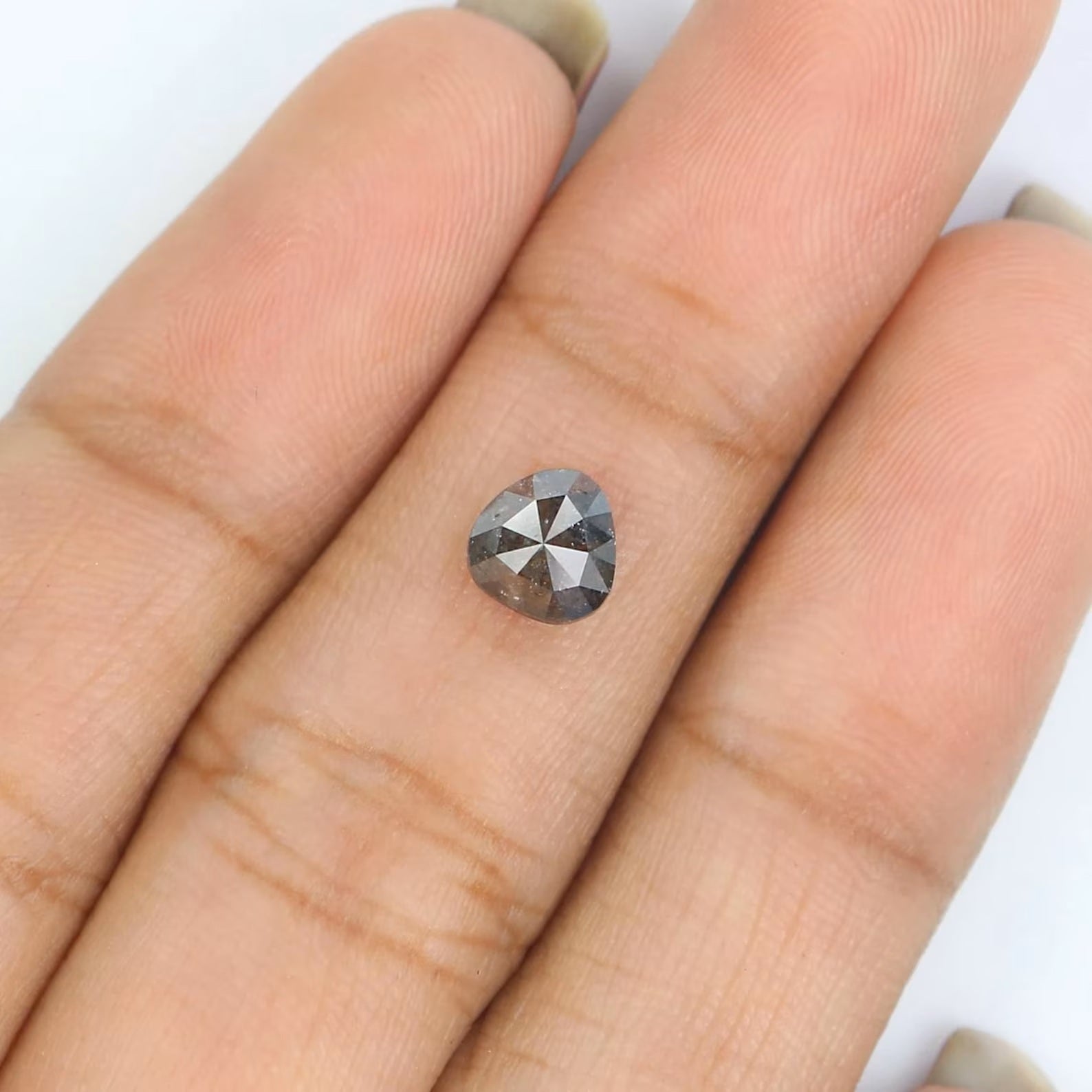 0.83 Ct Natural Loose Triangle Diamond Black Brown Color Triangle Diamond 5.50 MM Natural Black Brown Color Triangle Rose Cut Diamond NQ7227