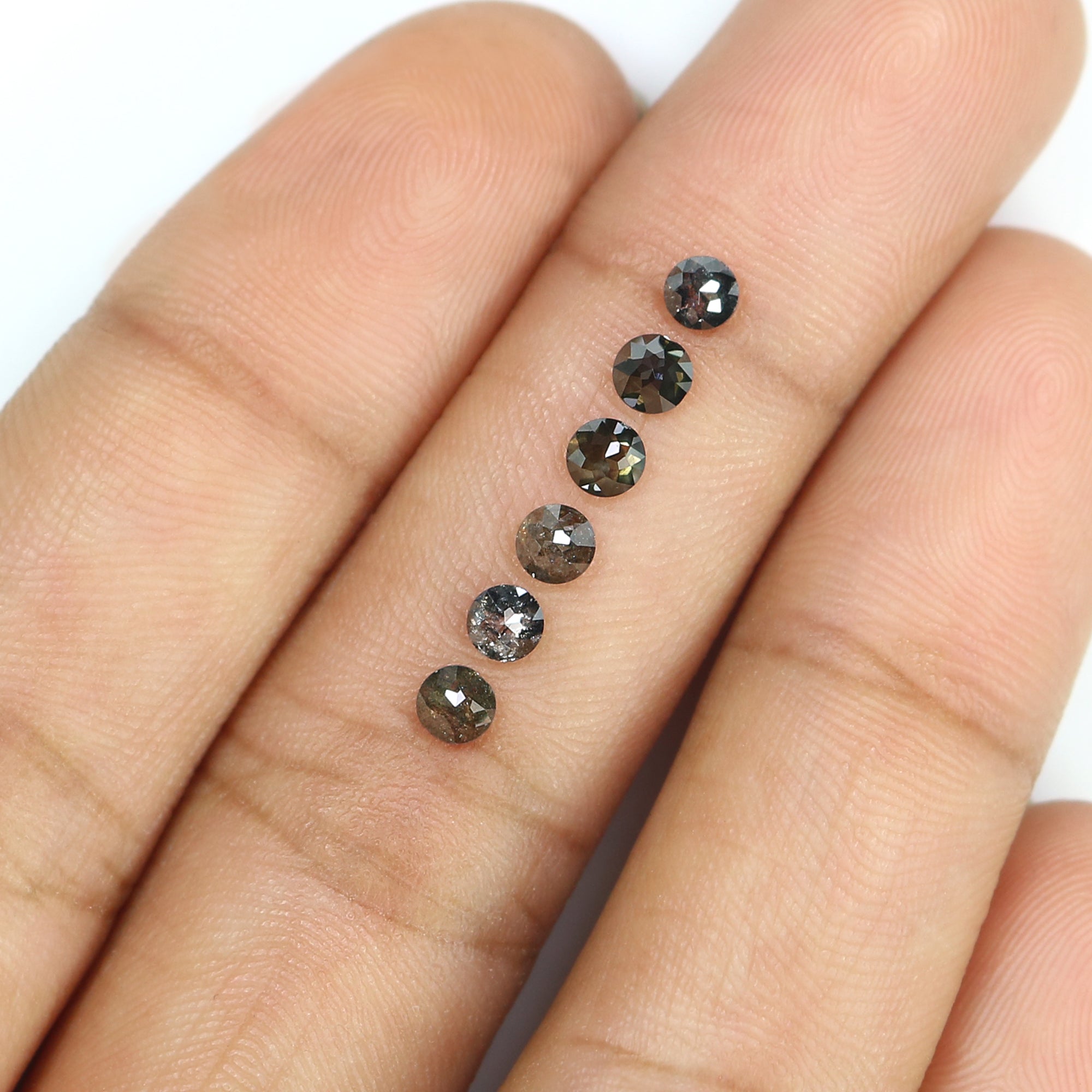 1.04 Ct Natural Loose Round Rose Cut Diamond Salt And Pepper Round Diamond 3.10 MM Natural Black Grey Color Round Rose Cut Diamond KR1379
