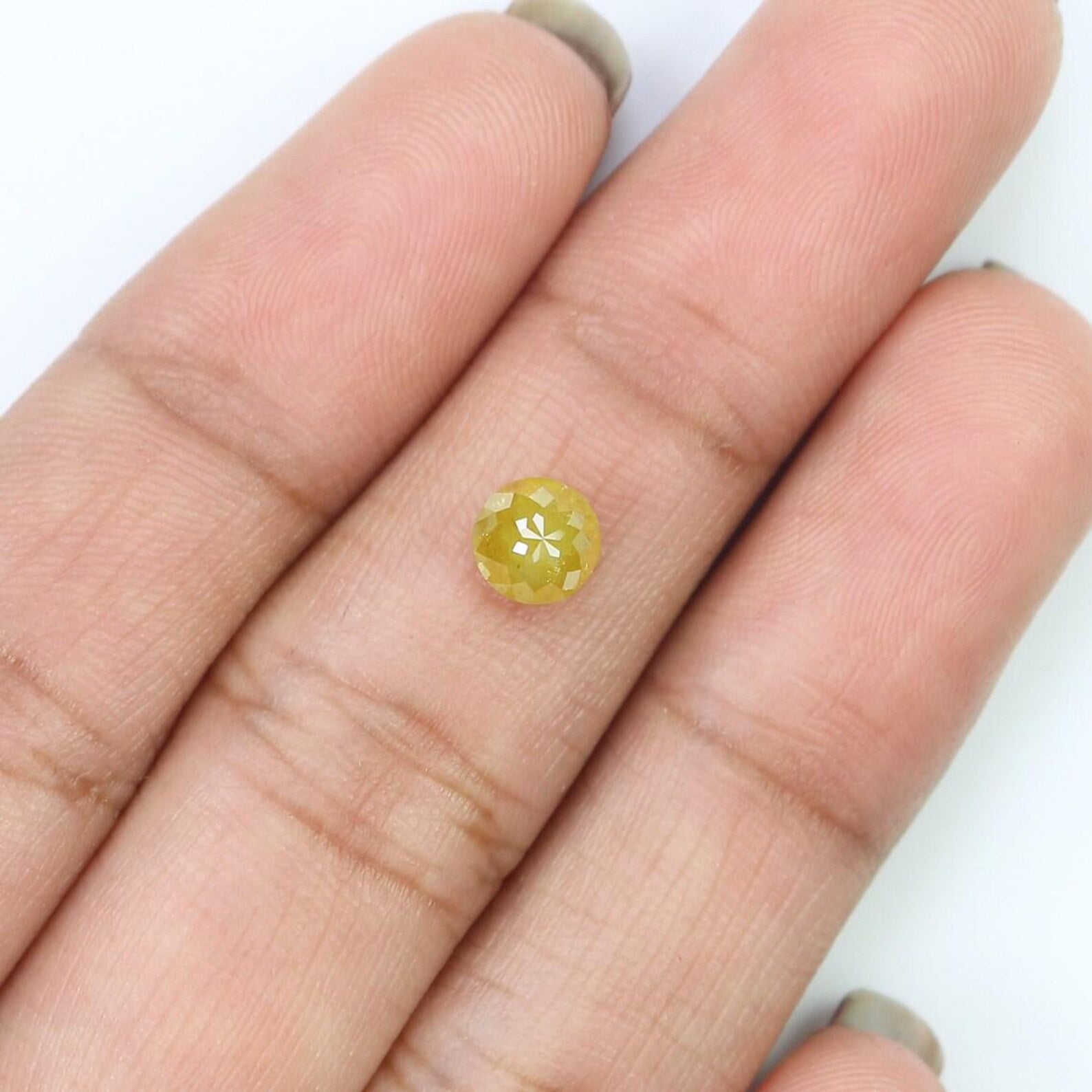 0.70 CT Natural Loose Round Shape Diamond Yellow Color Round Cut Diamond 5.30 MM Natural Loose Yellow Color Round Rose Cut Diamond NQ619