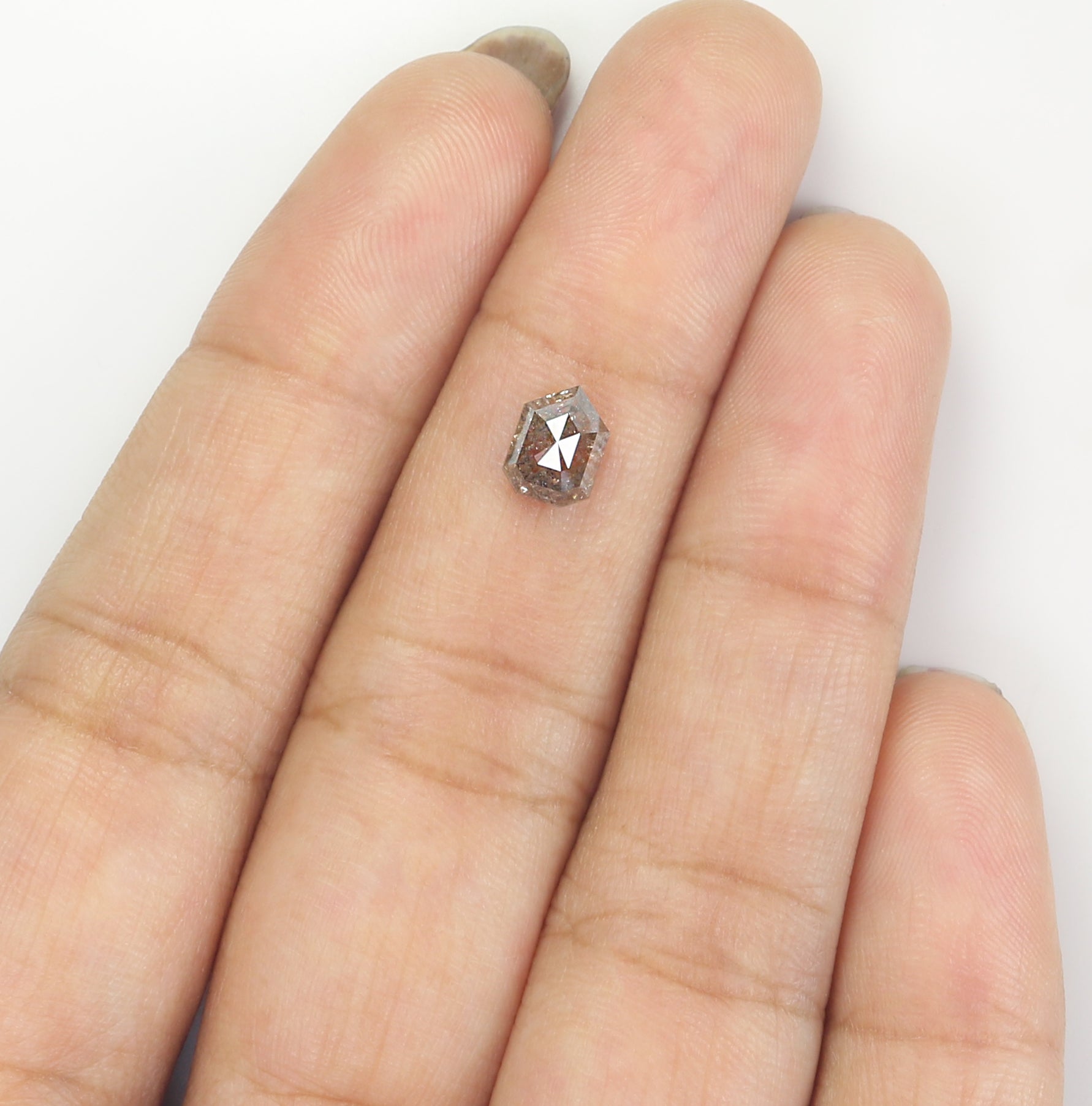 1.05 CT Natural Loose Shield Shape Diamond Brown Color Shield Cut Diamond 6.55 MM Natural Loose Brown Diamond Shield Rose Cut Diamond LQ9237