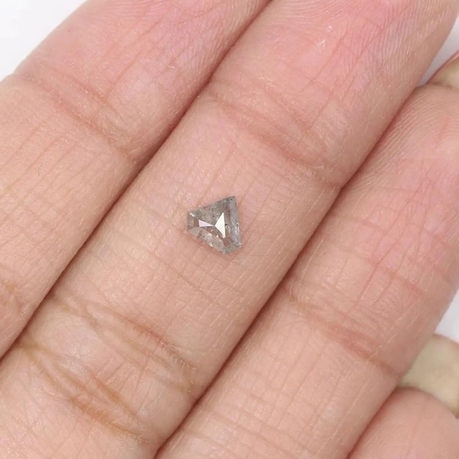 0.38 CT Natural Loose Shield Shape Diamond Milky Grey Shield Cut Diamond 5.10 MM Natural Milky Grey Color Shield Rose Cut Diamond NQ8696