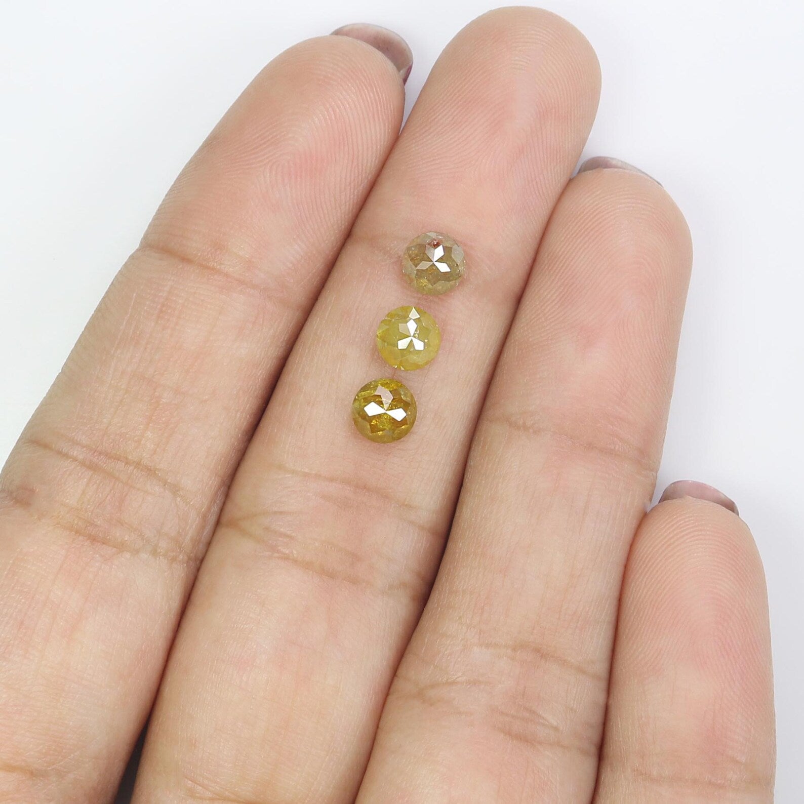 1.49 CT Natural Loose Round Shape Diamond Yellow Color Round Diamond 4.70 MM Natural Loose Diamond Brown Color Round Rose Cut Diamond NQ380