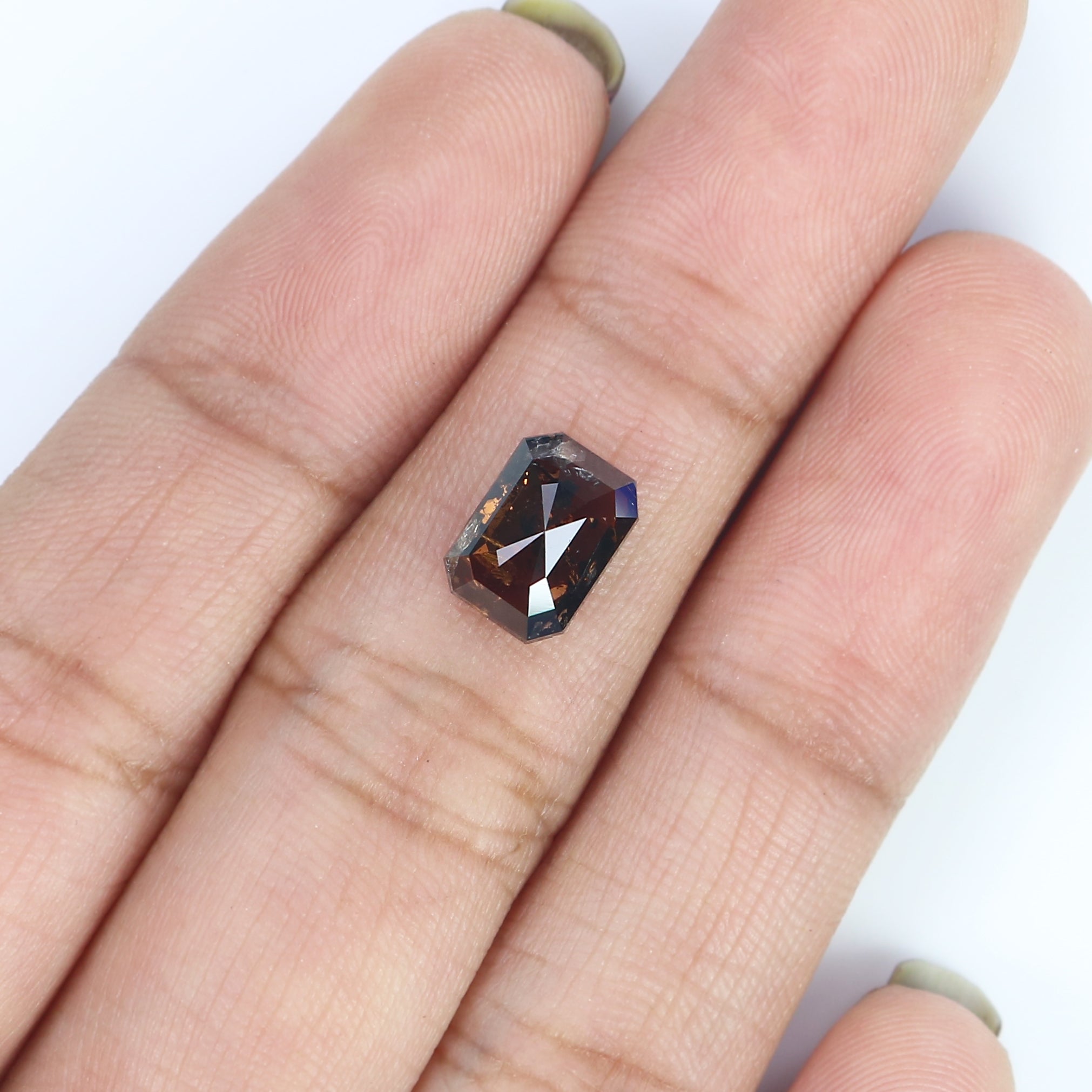 1.93 Ct Natural Loose Emerald Cut Diamond Brown Color Emerald Diamond 8.40 MM Natural Loose Diamond Brown Color Emerald Cut Diamond QL9595