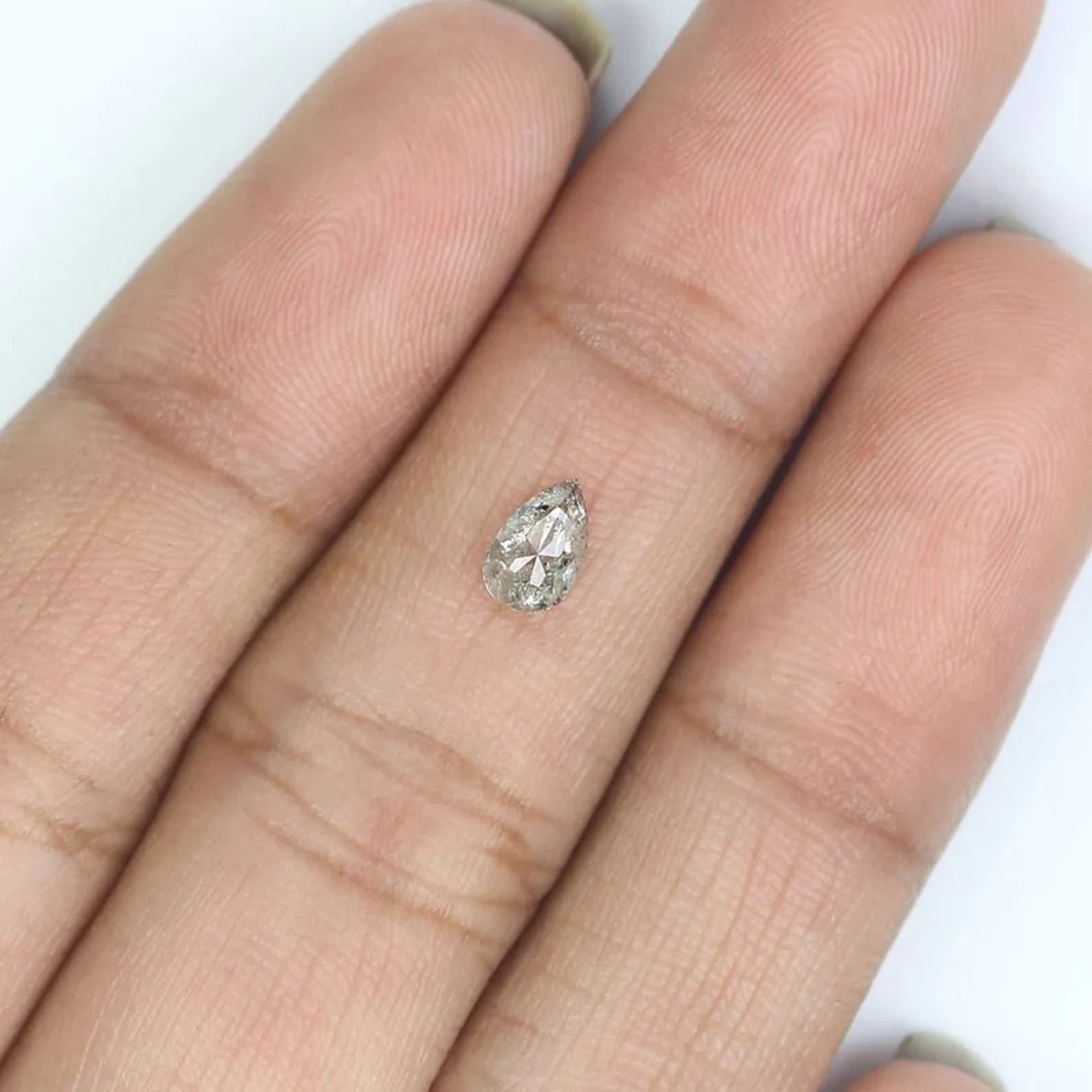 0.35 CT Natural Loose Pear Shape Diamond Salt And Pepper Pear Diamond 5.70 MM Natural Diamond Black Grey Color Pear Rose Cut Diamond NQ1040
