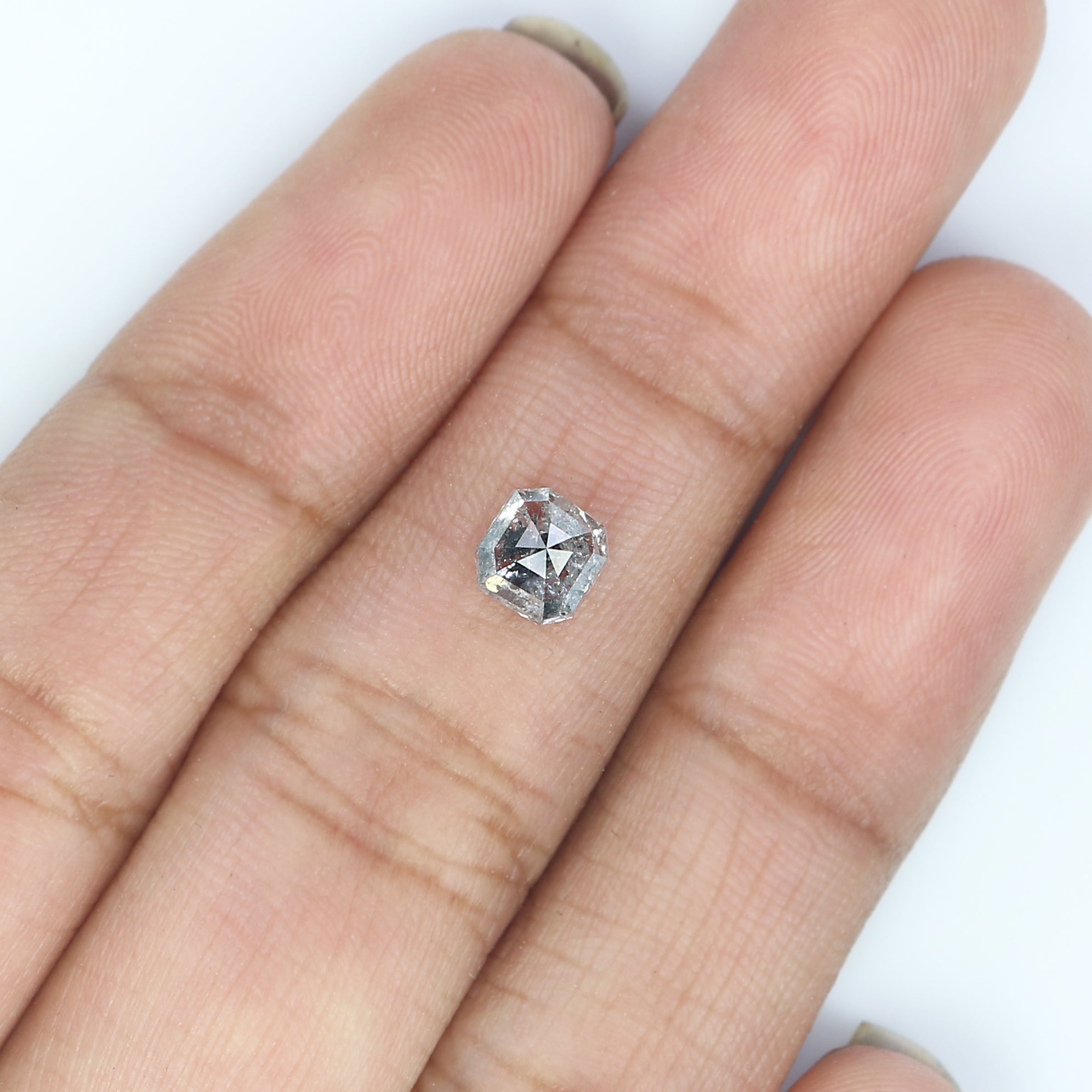 Natural Loose Emerald Diamond, Salt And Pepper Emerald Diamond, Natural Loose Diamond, Emerald Cut Diamond, 0.86 CT Emerald Shape KDL7777