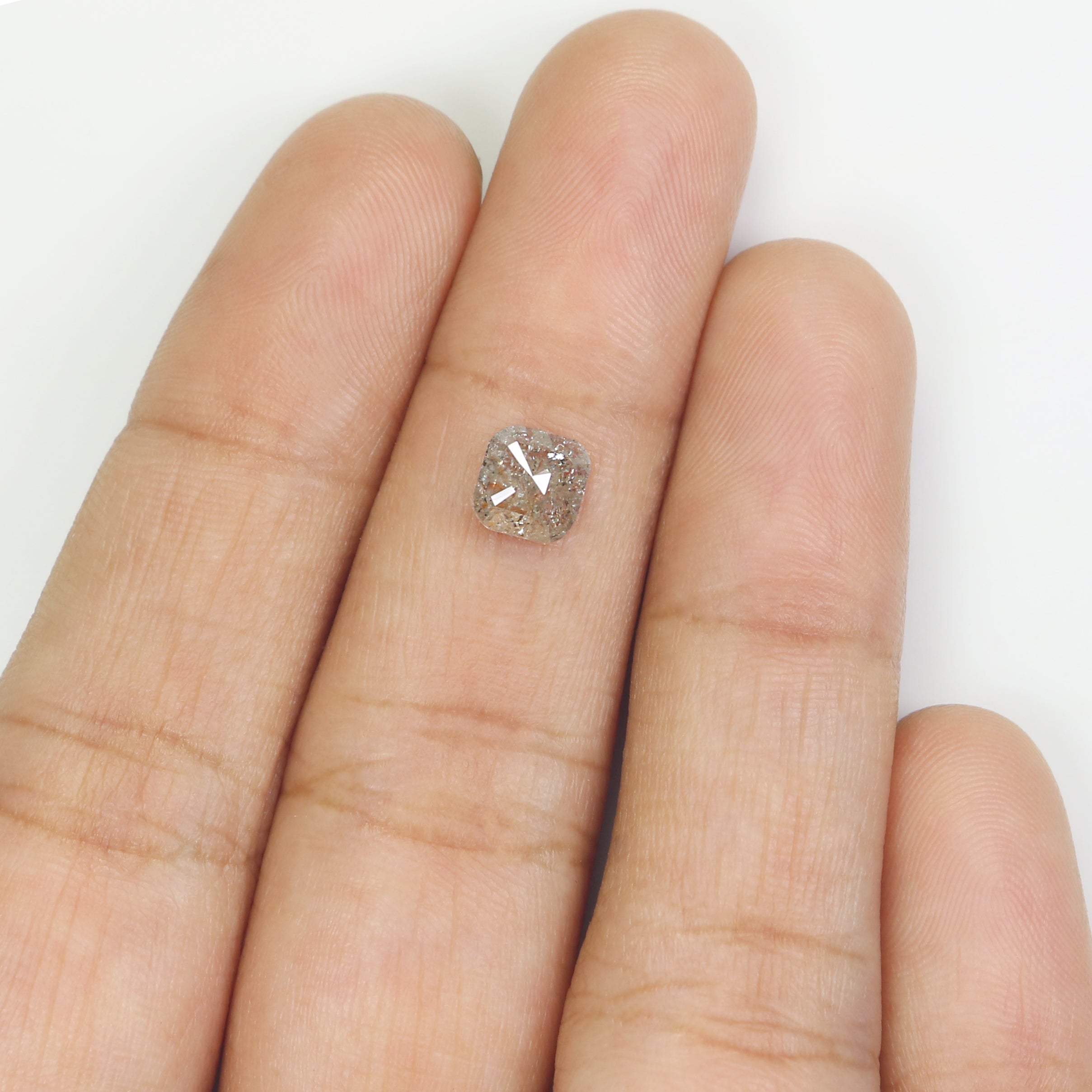 1.06 CT Natural Loose Cushion Shape Diamond Grey Color Cushion Diamond 5.60 MM Natural Diamond Grey Color Cushion Rose Cut Diamond N8725