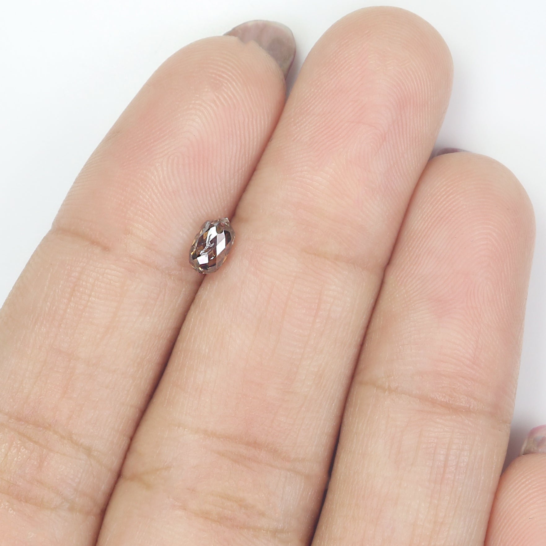 0.47 Ct Natural Loose Briolette Shape Diamond Brown Color Drop Diamond 5.10 MM Natural Loose Brown Color Briolette Rose Cut Diamond LQ9252