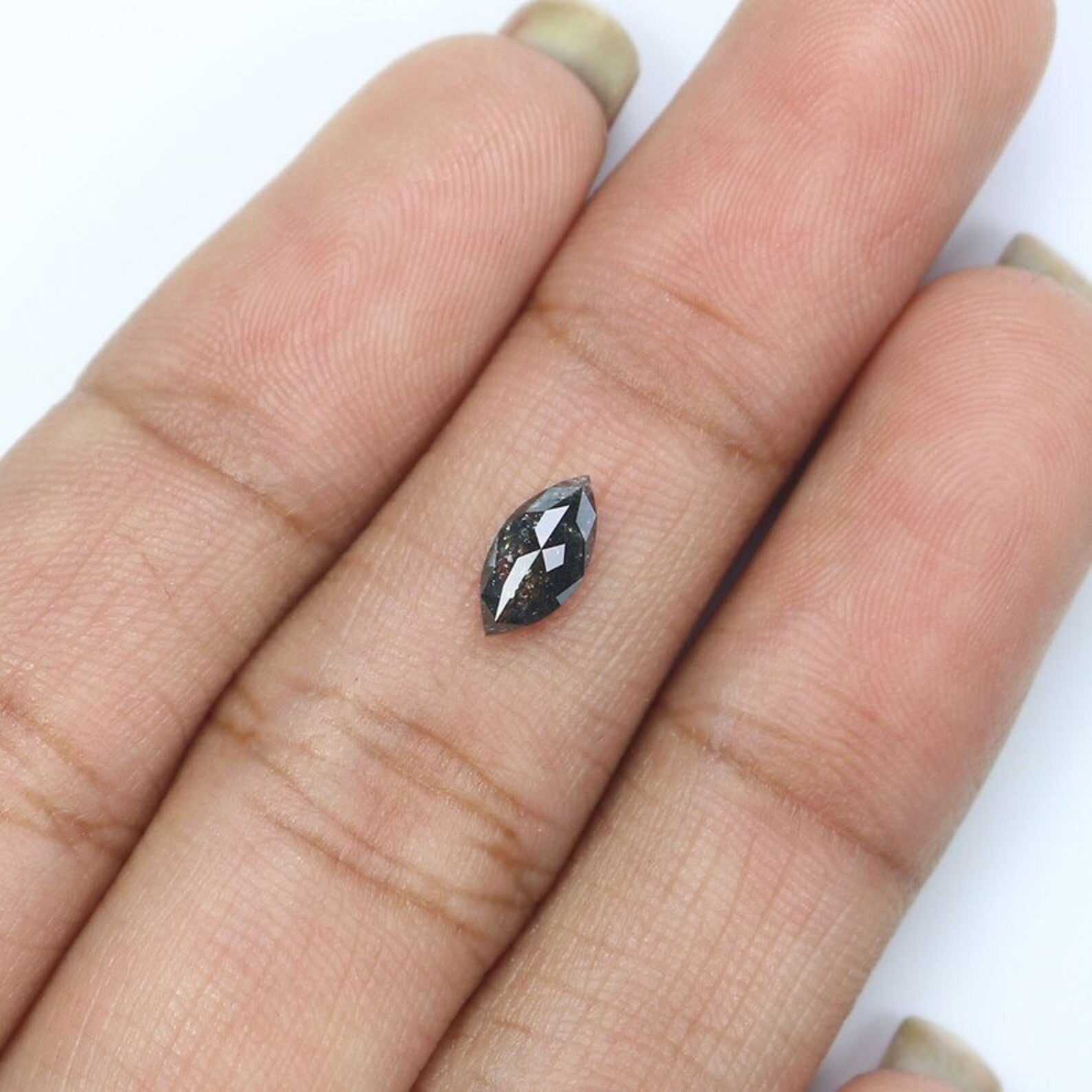 0.49 CT Natural Loose Marquise Shape Diamond Salt And Pepper Marquise Cut Diamond 7.60 MM Natural Diamond Marquise Ruse Cut Diamond NQ2461