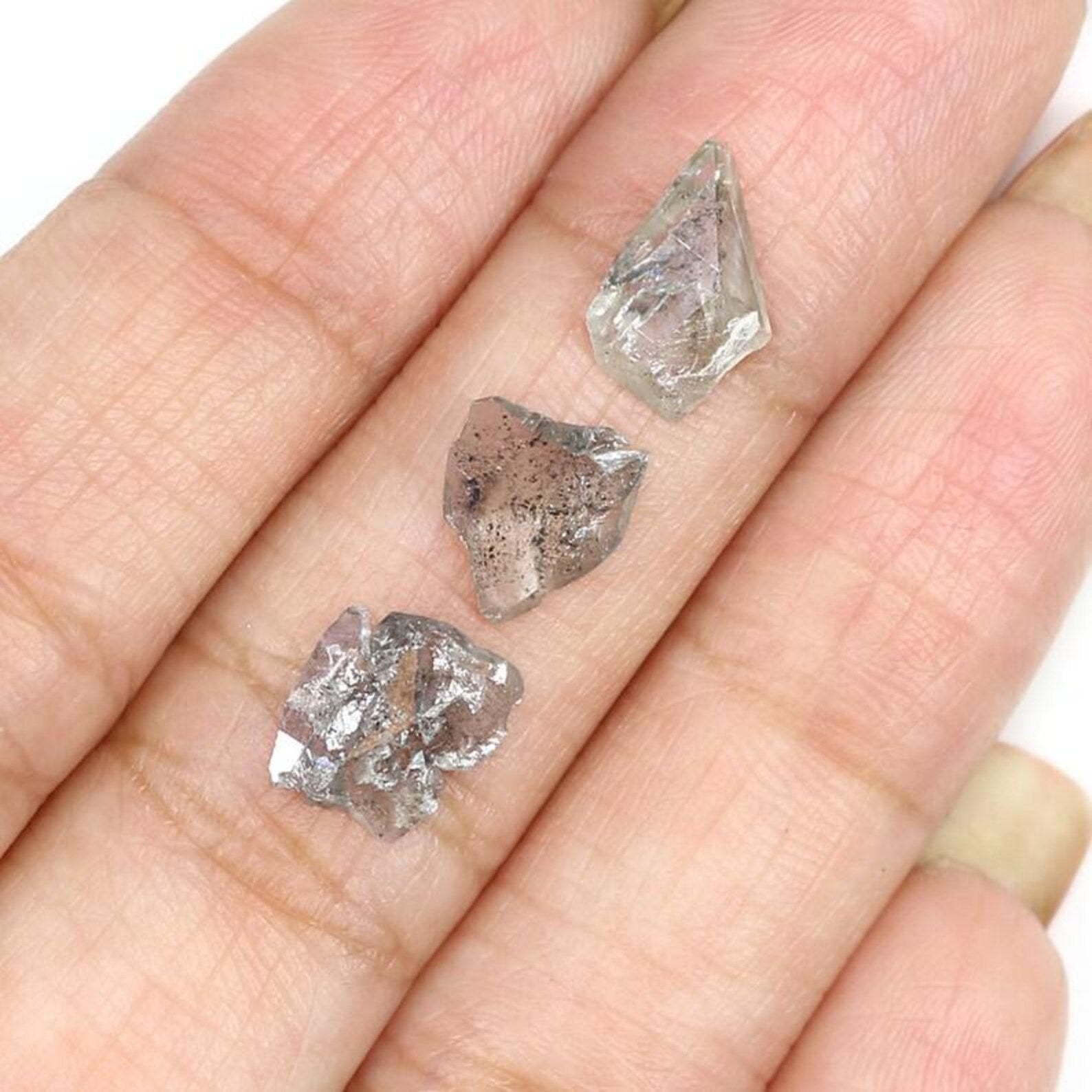 1.92 CT Natural Loose Rough Shape Diamond Salt And Pepper Rough Cut Diamond 8.20 MM Natural Black Grey Rough Irregular Cut Diamond NQ9423