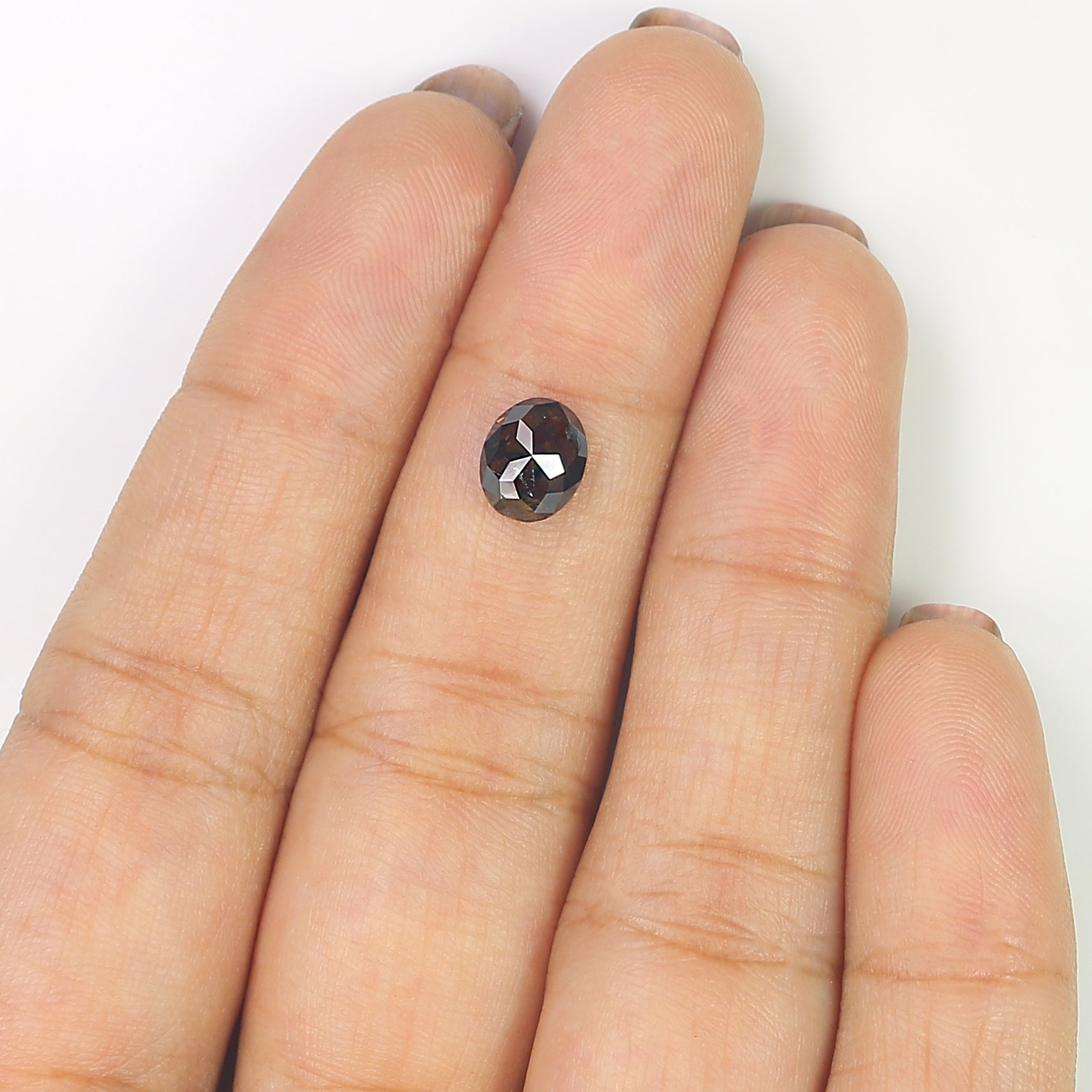 1.10 CT Natural Loose Oval Shape Diamond Brown Color Oval Cut Diamond 7.15 MM Natural Brown Diamond Oval Rose Cut Diamond L3402