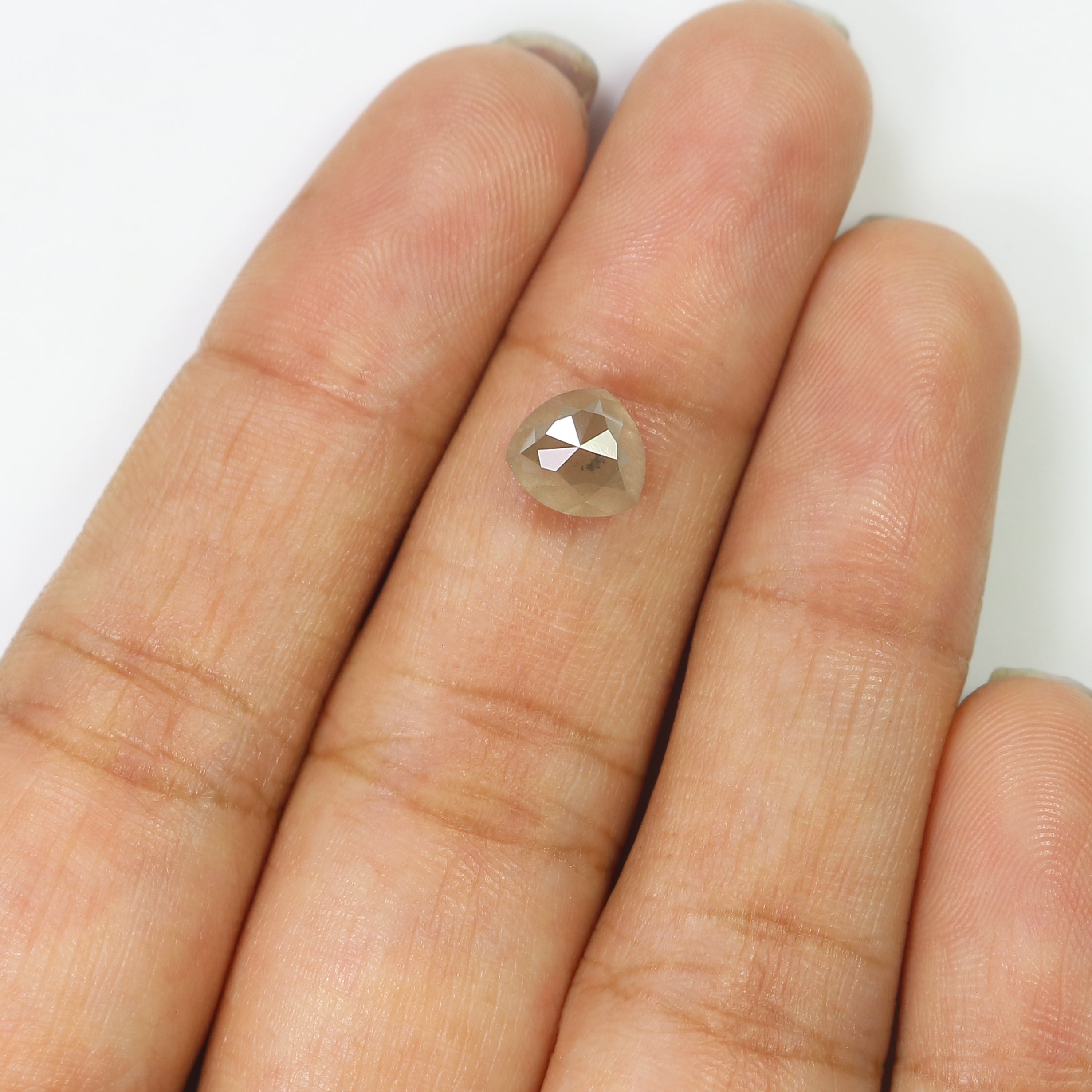 1.97 CT Natural Loose Triangle Shape Diamond Grey Color Triangle Cut Diamond 7.10 MM Natural Loose Diamond Triangle Rose Cut Diamond LQ7522