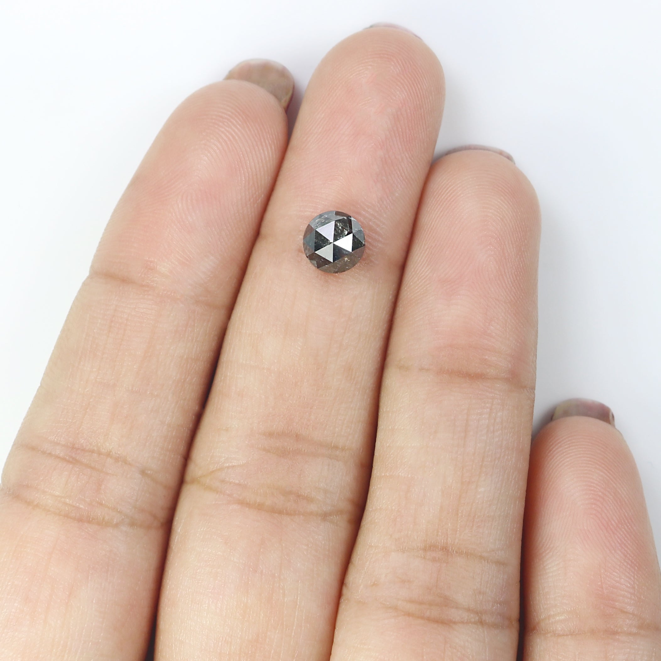 0.97 CT Natural Loose Round Rose Cut Diamond Salt And Pepper Round Shape Diamond 5.60 MM Natural Loose Diamond Round Rose Cut Diamond LQ7788