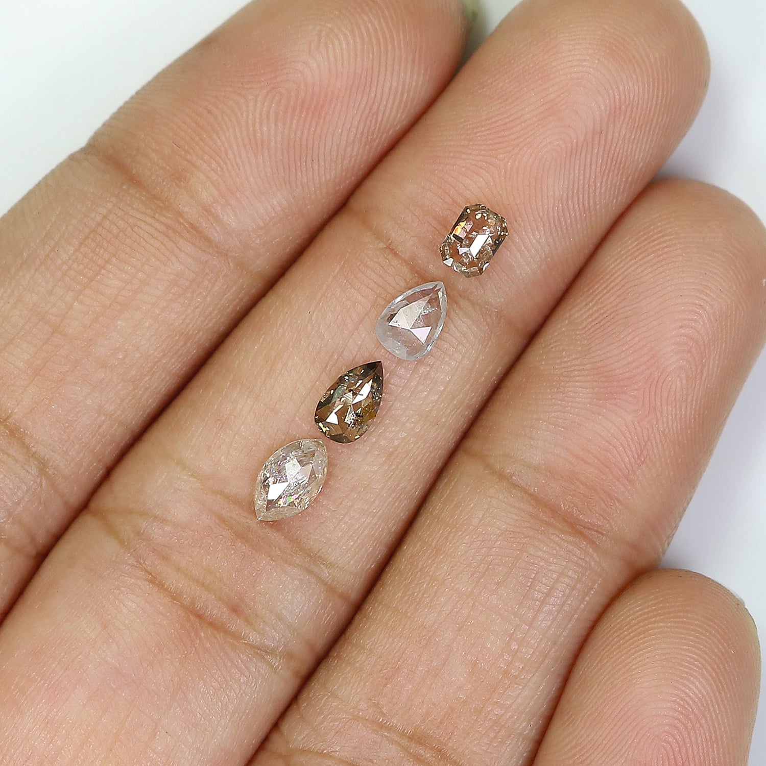 0.96 CT Natural Loose Mix Shape Diamond Brown Color Mix Shape Diamond 6.05 MM Natural Loose Grey Color Mix Shape Rose Cut Diamond QL1974