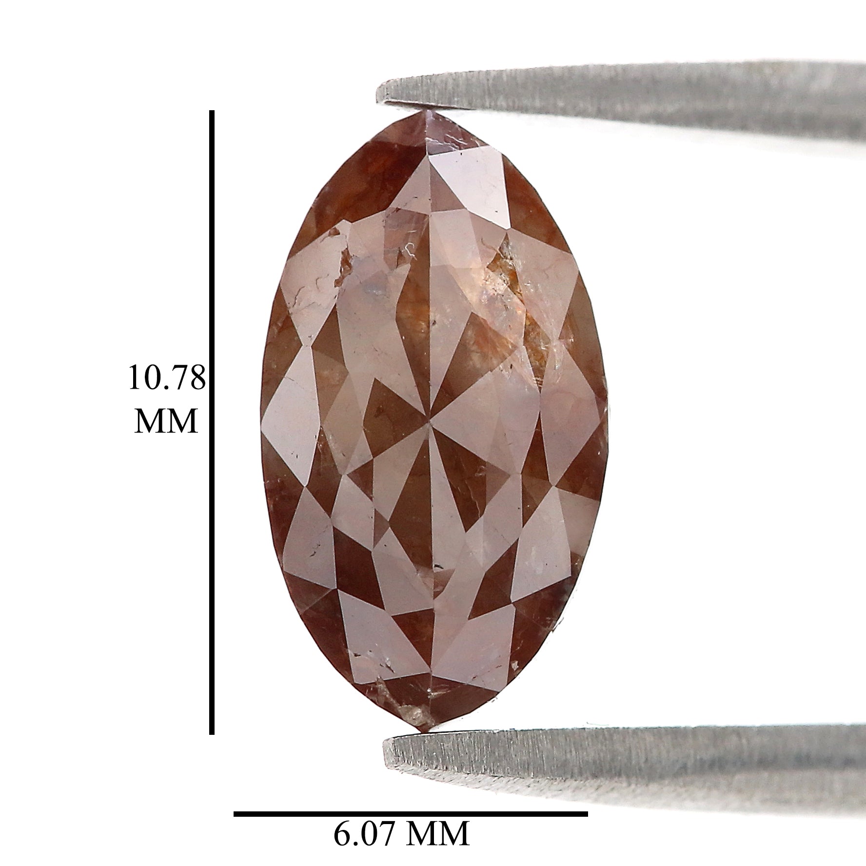 Natural Marquise Brown Diamond 1.89 CT Loose Rose Cut Brown Color Stone 10.80 MM Rustic Marquise Diamond For Custom Engagement Ring L3655