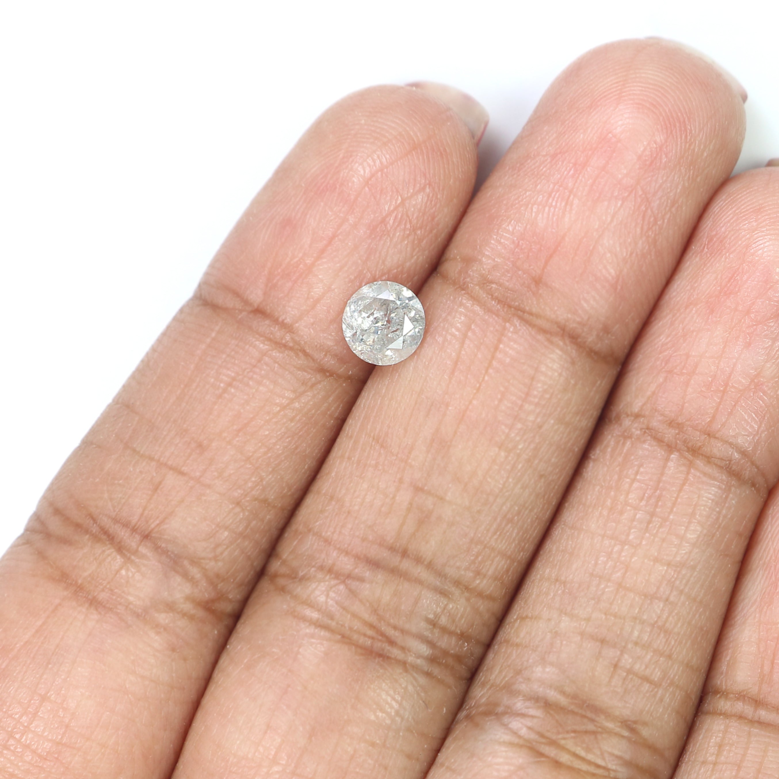 0.79 CT Natural Loose Round Shape Diamond Salt And Pepper Round Cut Diamond 5.60 MM Natural Black Grey Round Brilliant Cut Diamond LQ478