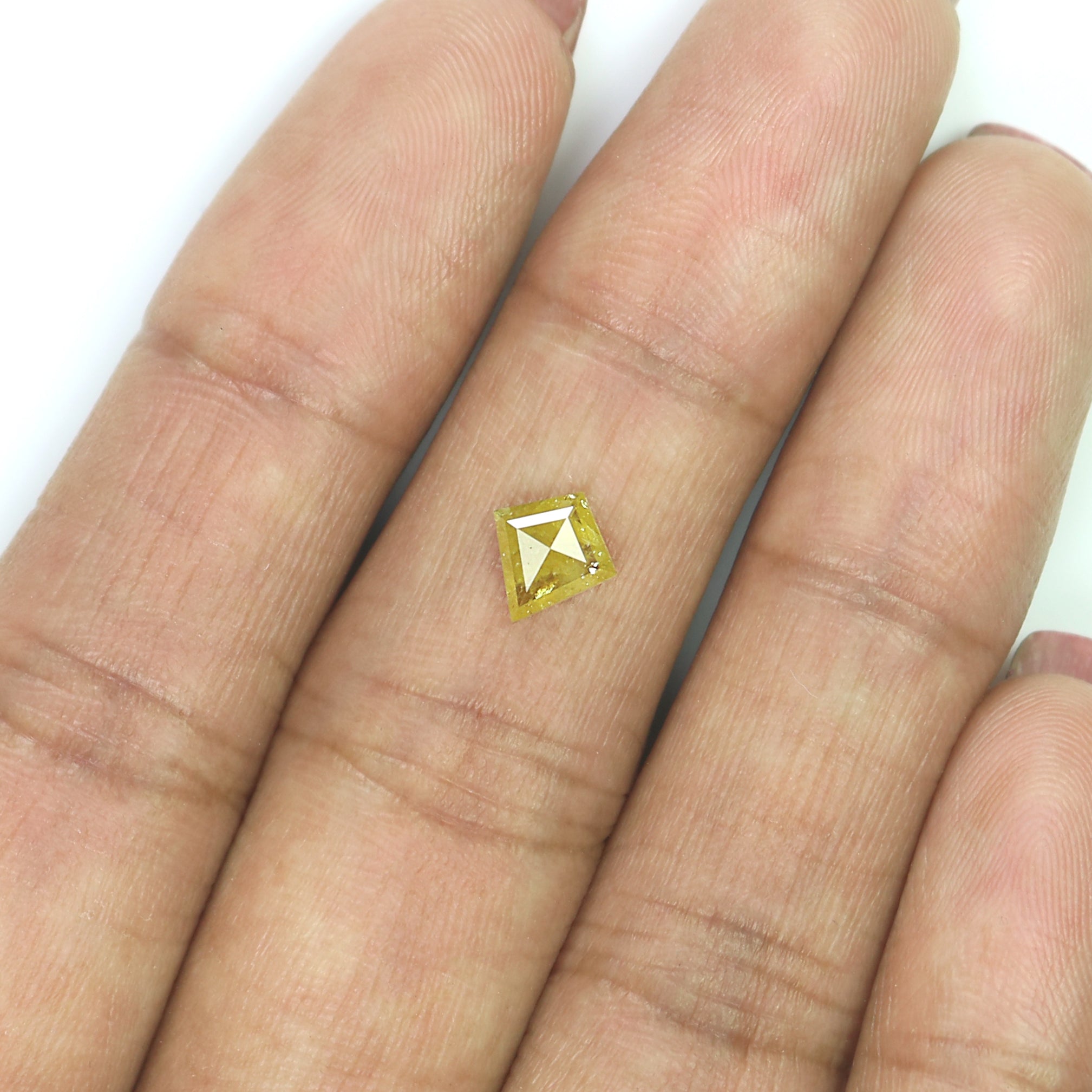 0.64 CT Natural Loose Kite Shape Diamond Yellow Color Kite Diamond 7.20 MM Natural Loose Yellow Color Diamond Kite Rose Cut Diamond N2654