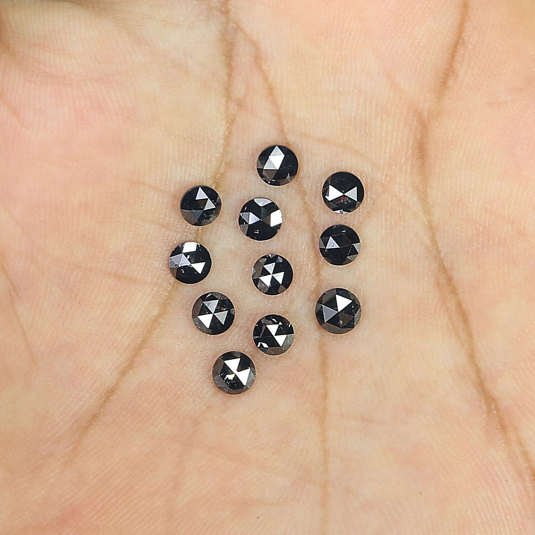 2.95 CT Natural Loose Round Rose Cut Diamond Black Color Round Shape Diamond 3.95 MM Natural Loose Black Color Round Rose Cut Diamond LQ1753