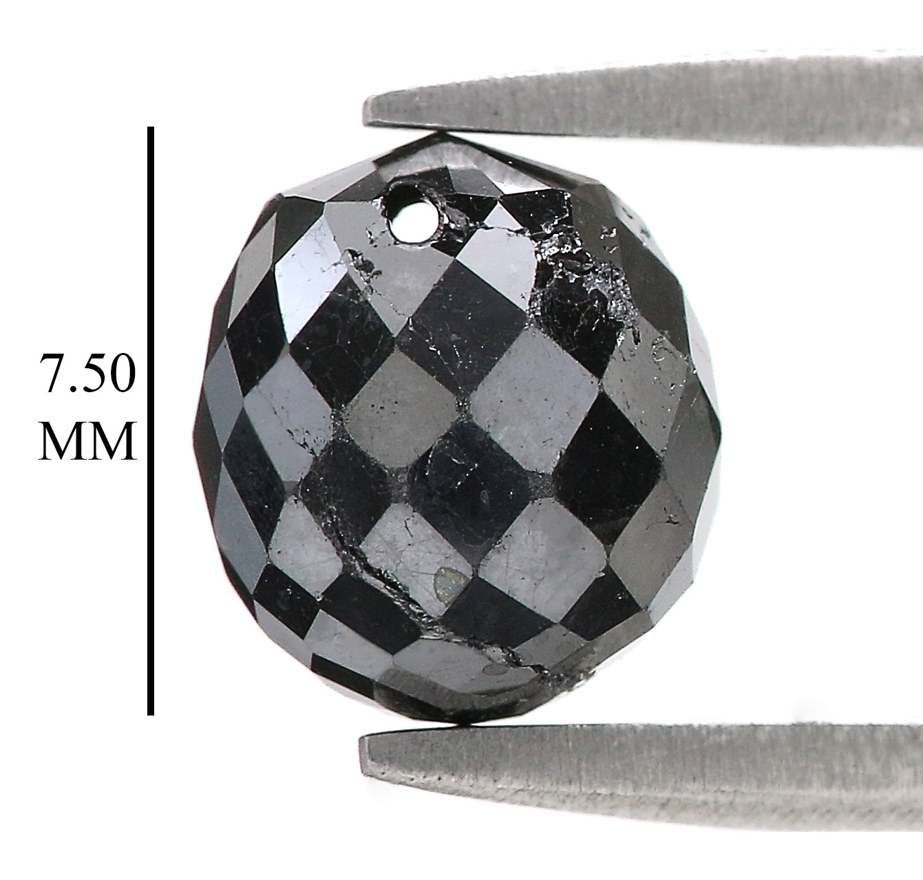 2.99 Ct Natural Loose Briolette Shape Diamond Black Color Drop Diamond 7.50 MM Natural Loose Black Color Briolette Rose Cut Diamond KQ1191