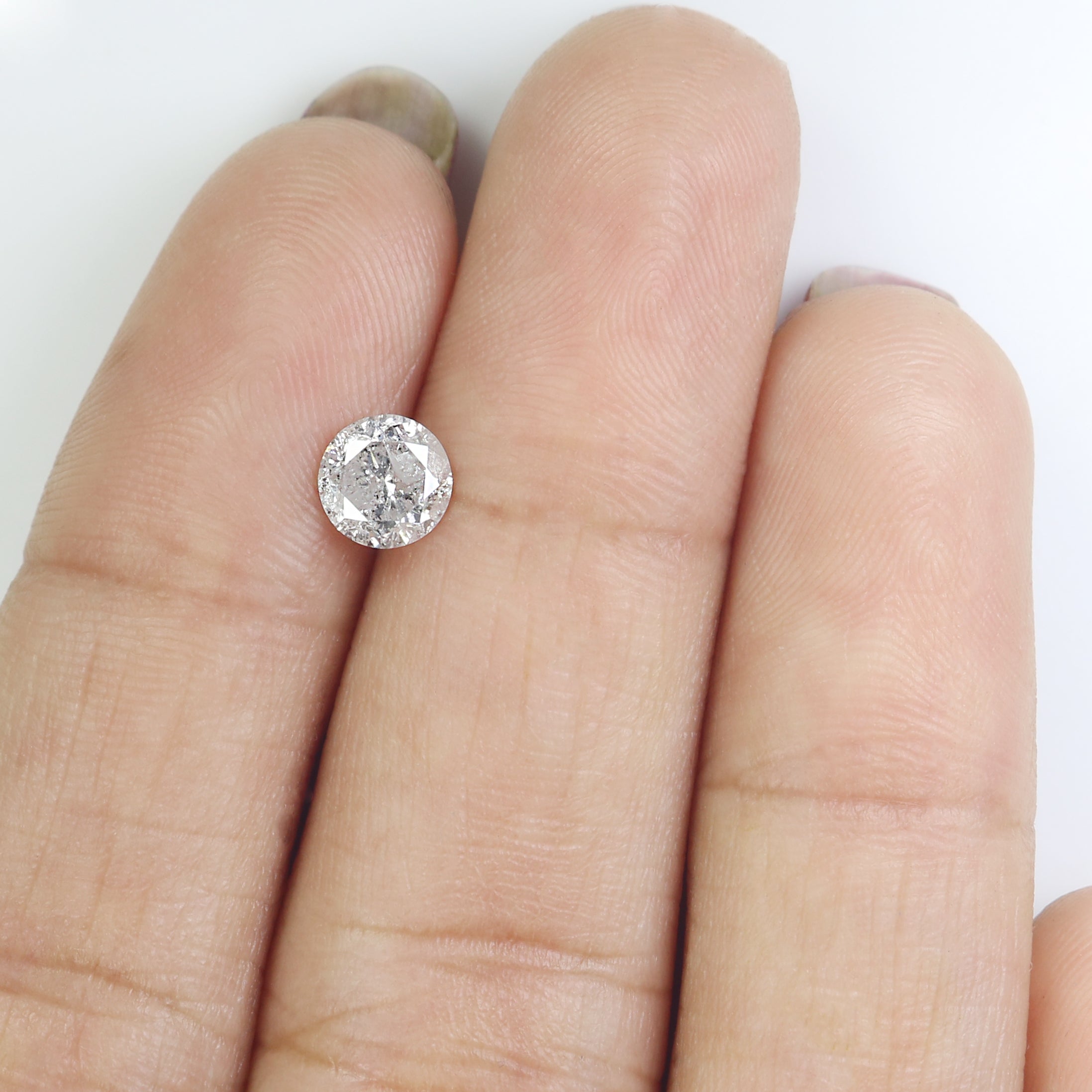 0.70 CT Natural Loose Round Shape Diamond Salt And Pepper Round Diamond 5.45 MM Natural Black Gray Color Round Brilliant Cut Diamond L3463