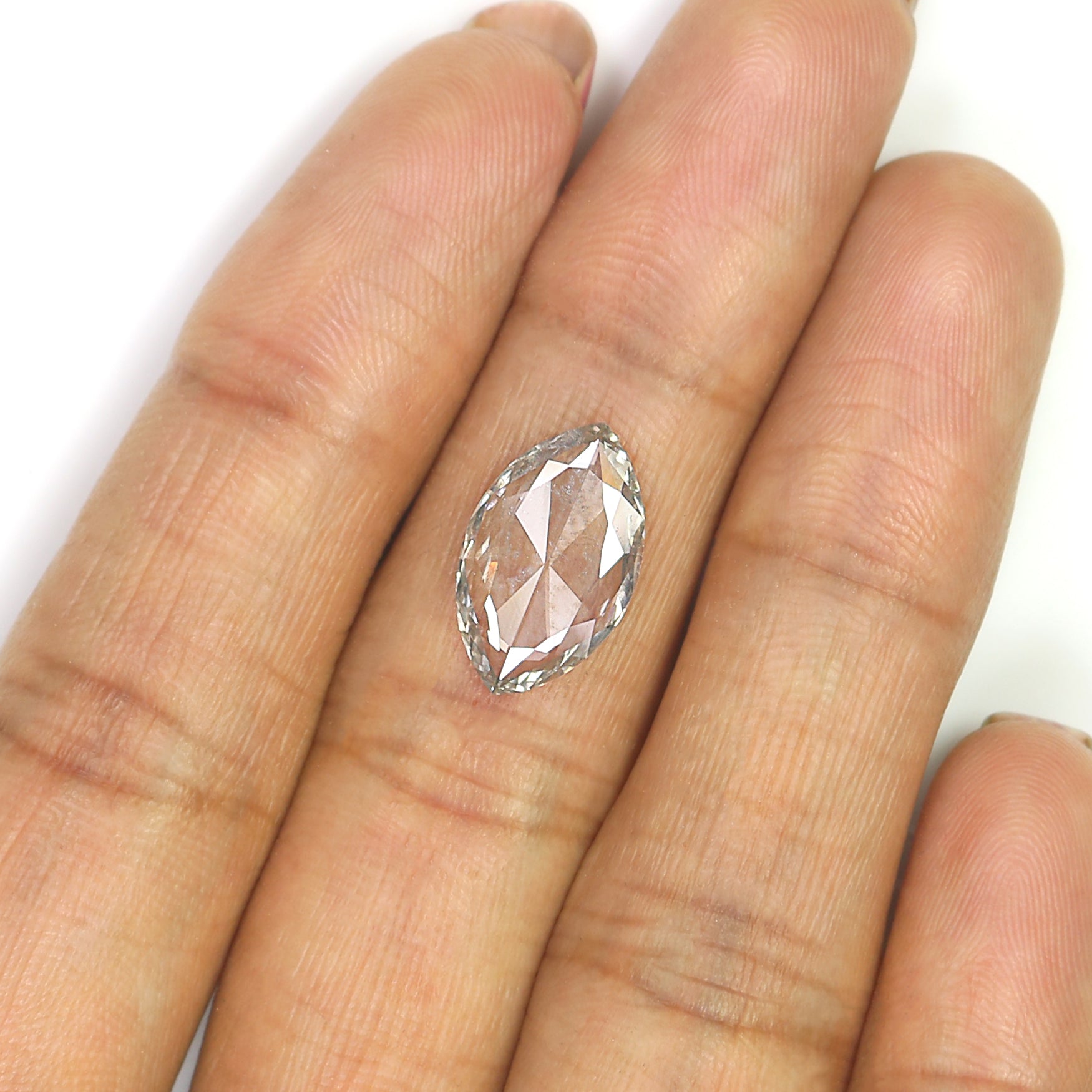 1.87 CT Marquise Rose Cut Salt And Pepper Lab Grown 14.60 MM Loose Diamond CVD Fancy Black Grey Color Lab Created Antique Cut Diamonds L3569