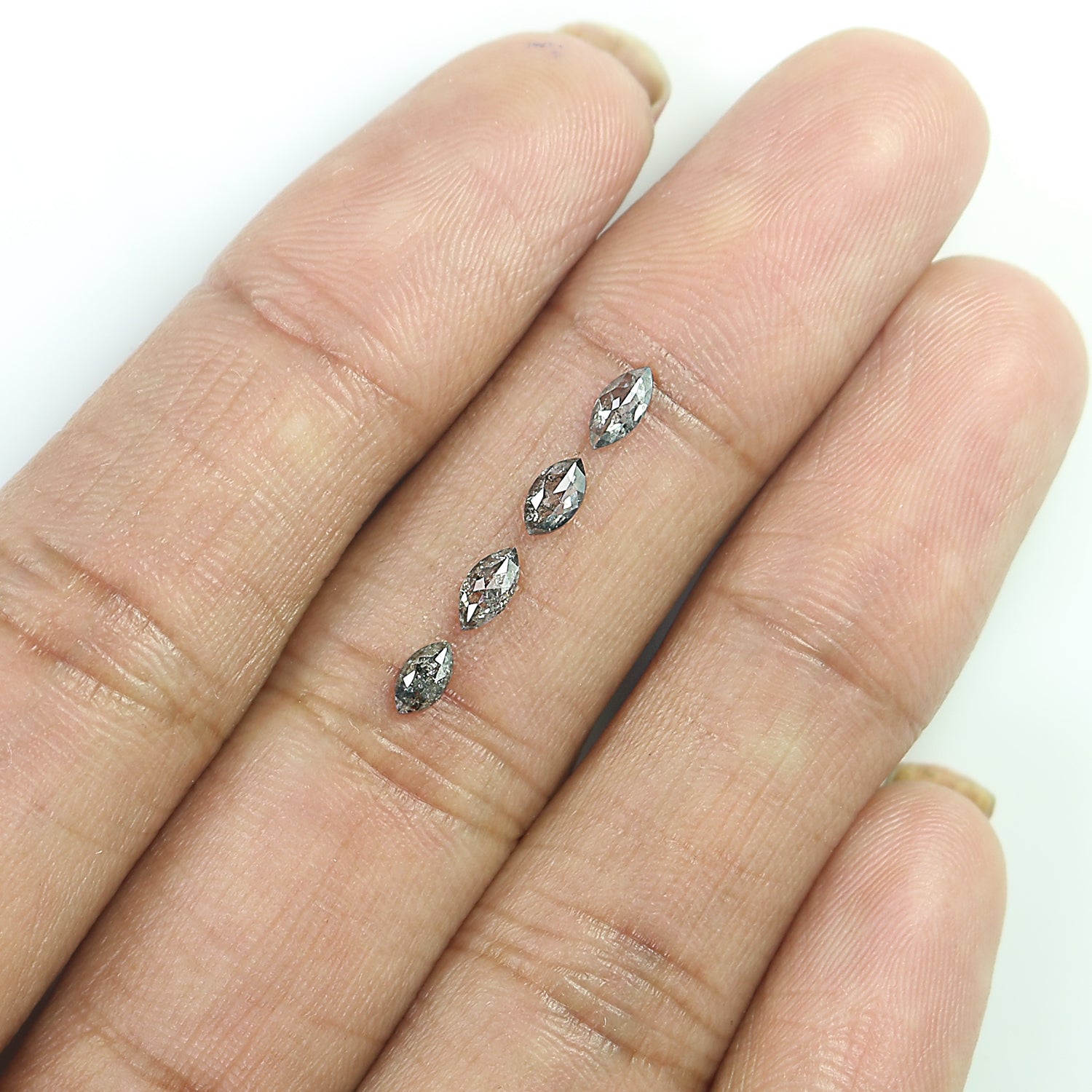 0.57 CT Natural Loose Marquise Shape Diamond Salt And Pepper Marquise Cut Diamond 5.10 MM Black Grey Color Marquise Rose Cut Diamond LQ2760