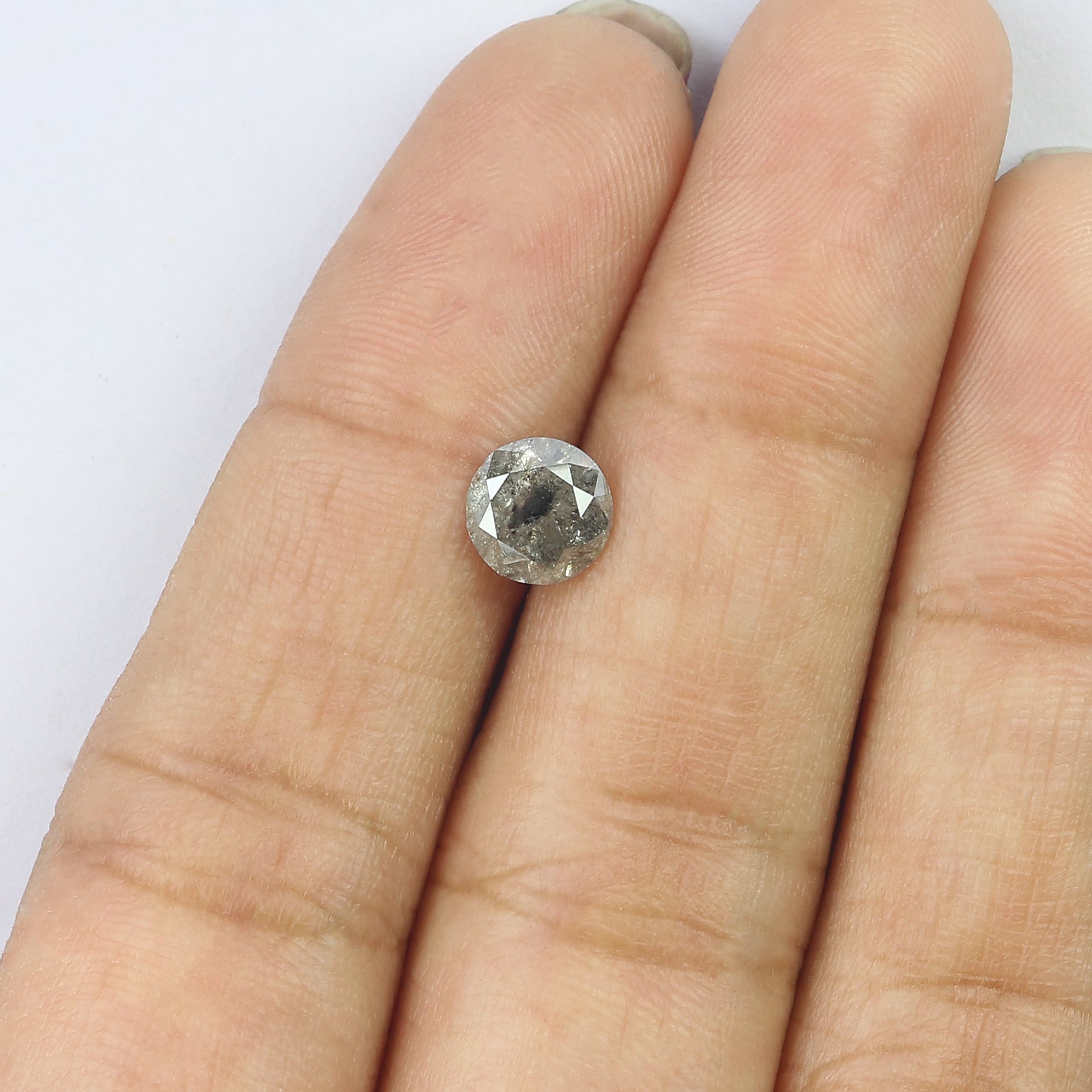 1.17 CT Natural Loose Round Shape Diamond Salt And Pepper Round Cut Diamond 6.40 MM Natural Loose Diamond Round Brilliant Cut Diamond LQ1209