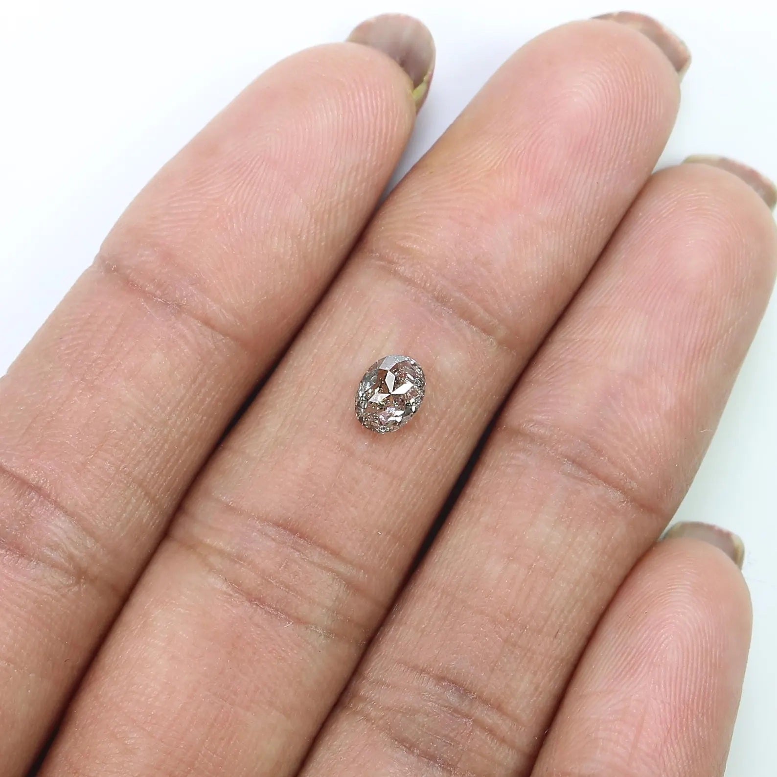 0.51 Ct Natural Loose Oval Shape Diamond Black Grey Color Oval Diamond 5.65 MM Natural Loose Diamond Salt and Pepper Oval Cut Diamond QN1001