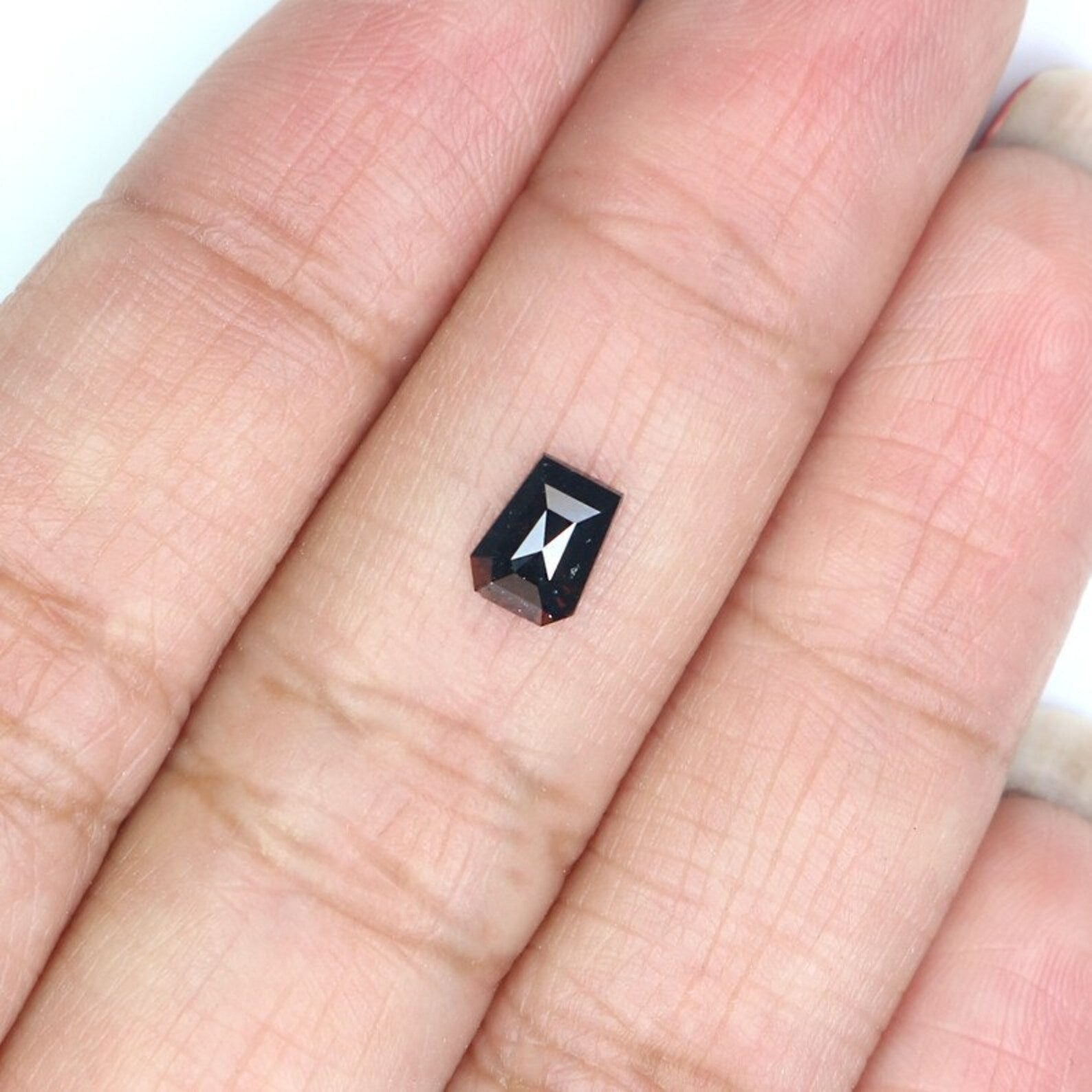 0.38 CT Natural Loose Coffin Shape Diamond Black Color Coffin Cut Diamond 5.90 MM Natural Loose Diamond Coffin Shape Rose Cut Diamond NQ8603