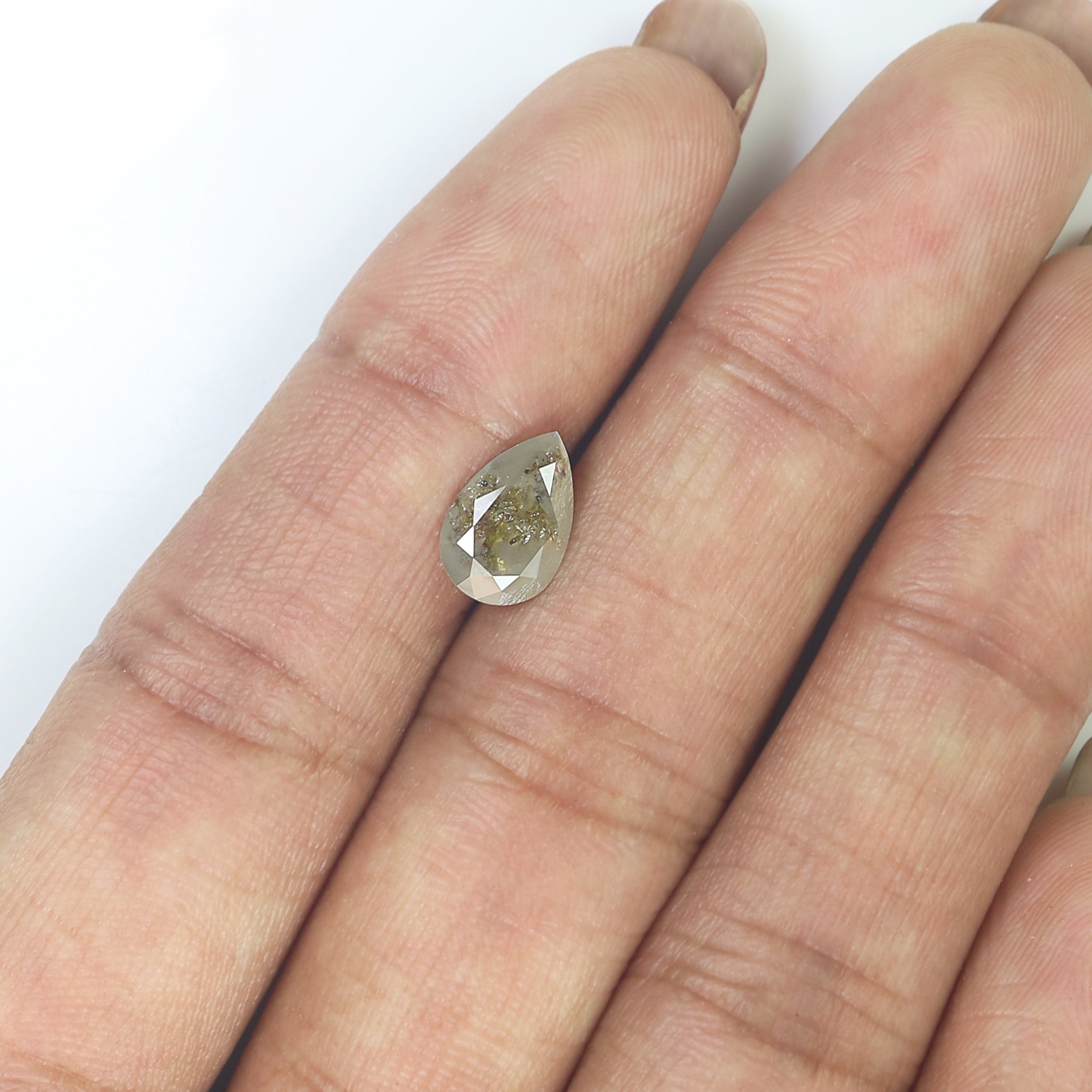 1.45 CT Natural Loose Pear Shape Diamond Grey Color Pear Cut Diamond 9.65 MM Natural Loose Diamond Pear Brilliant Cut Diamond N2667