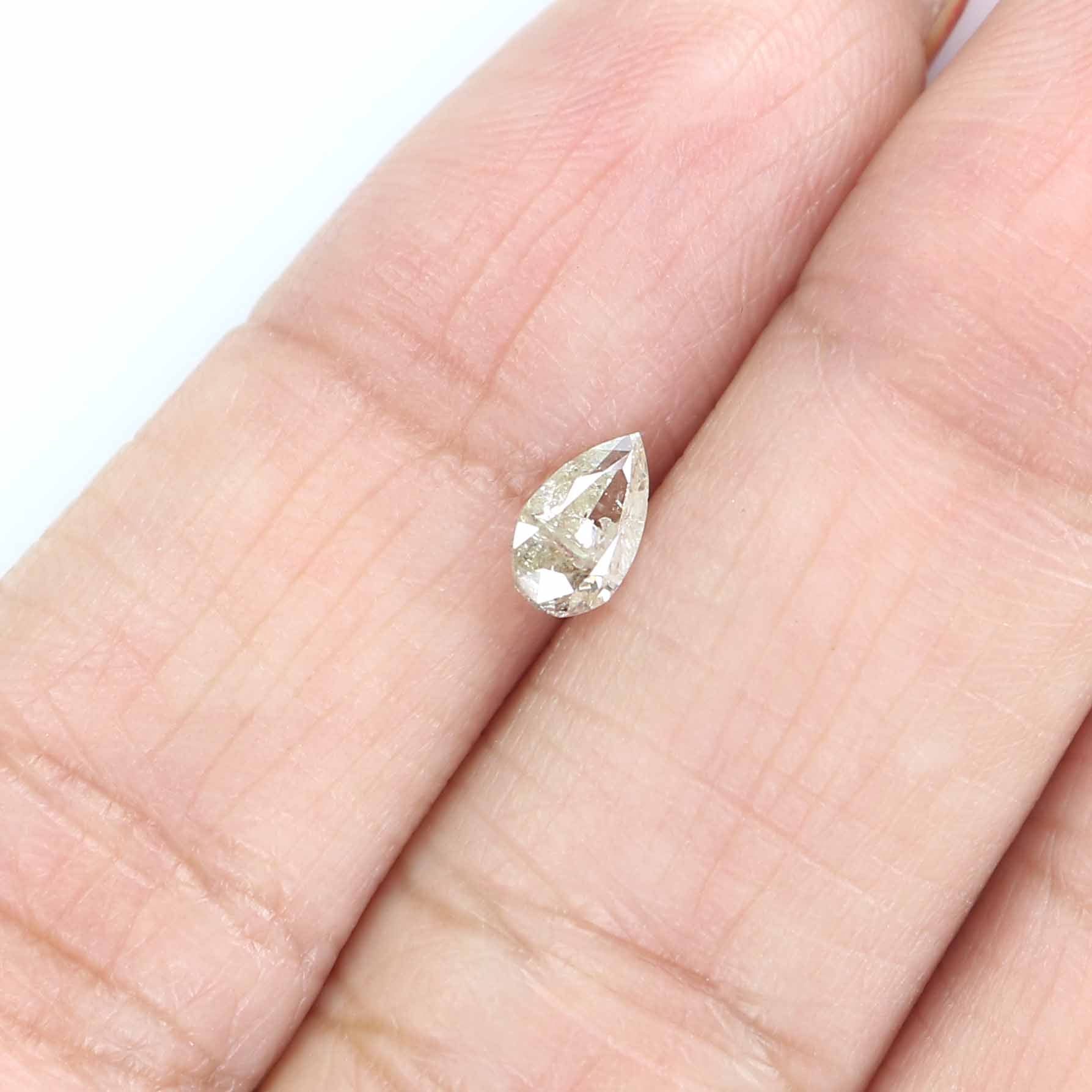0.39 CT Natural Loose Pear Shape Diamond Yellow Color Pear Cut Diamond 6.10 MM Natural Loose Grey Color Pear Brilliant Cut Diamond LC77