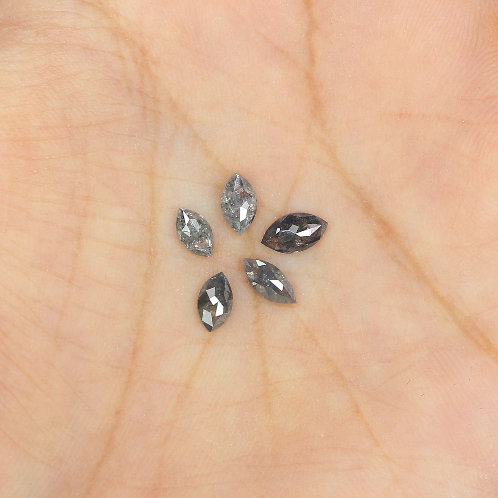 1.06 CT Natural Loose Marquise Shape Diamond Salt And Pepper Marquise Cut Diamond 4.95 MM Black Grey Color Marquise Rose Cut Diamond LQ2915